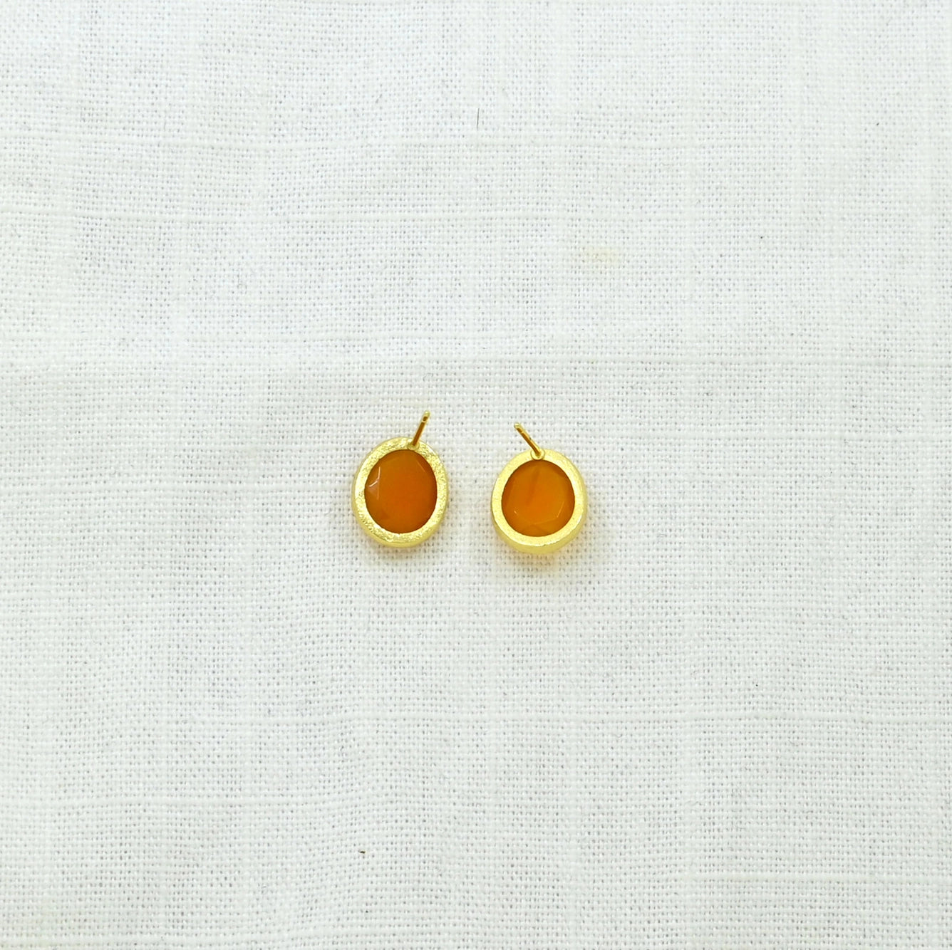 Cassie Stud Earrings With Orange Carnelian