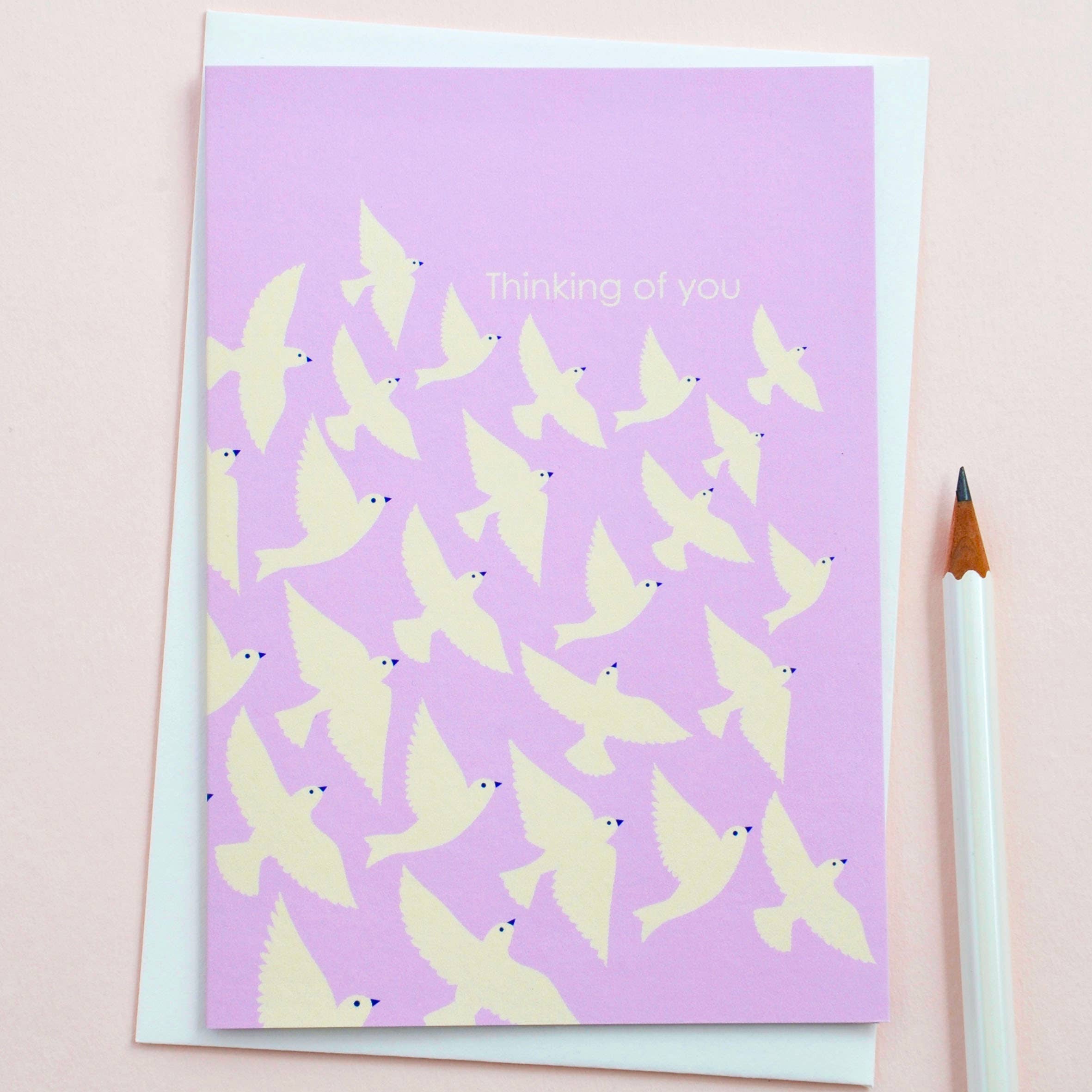 Thinking of You in Lilac Greetings Card
