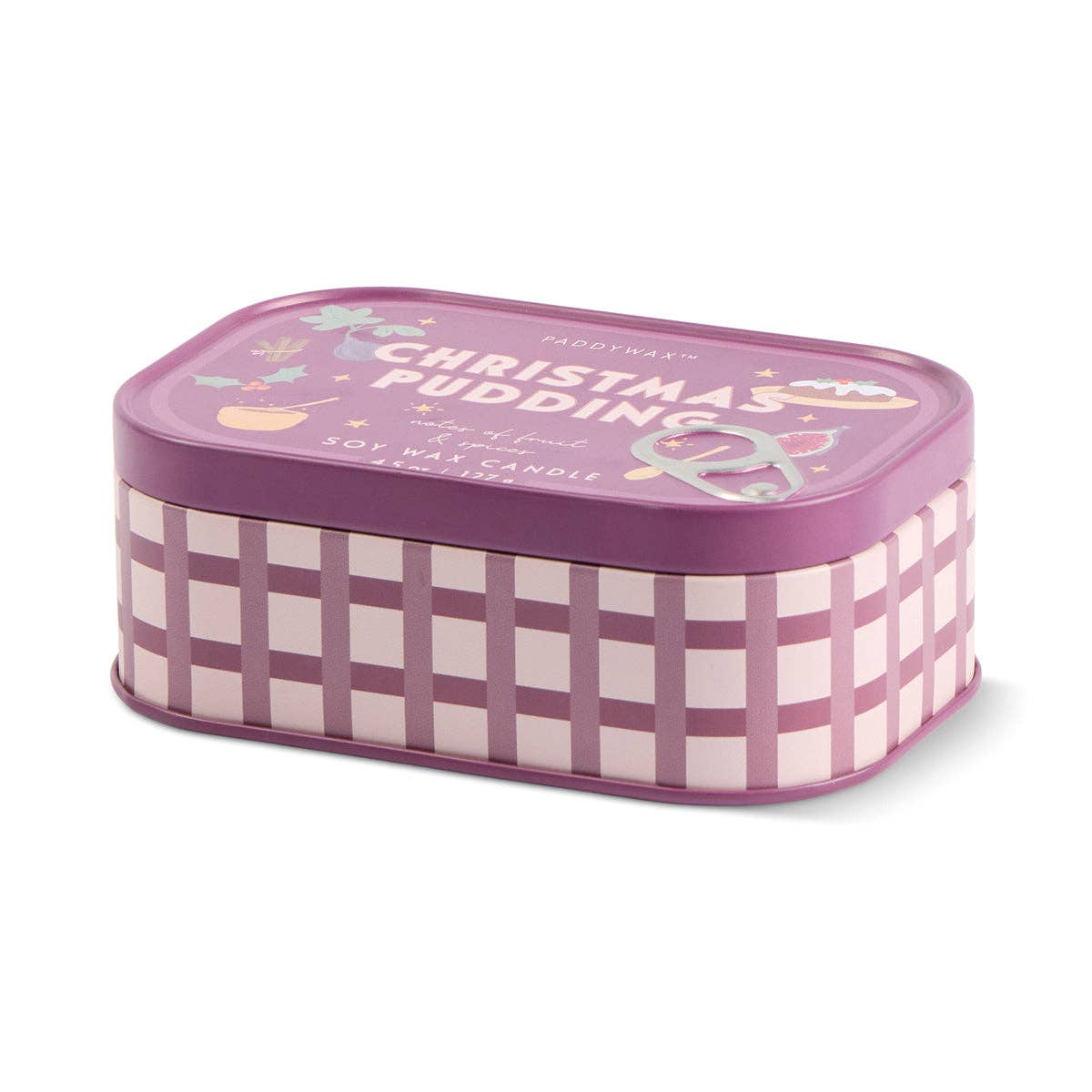 Christmas Pudding Printed Tin Candle - Fruit & Spices