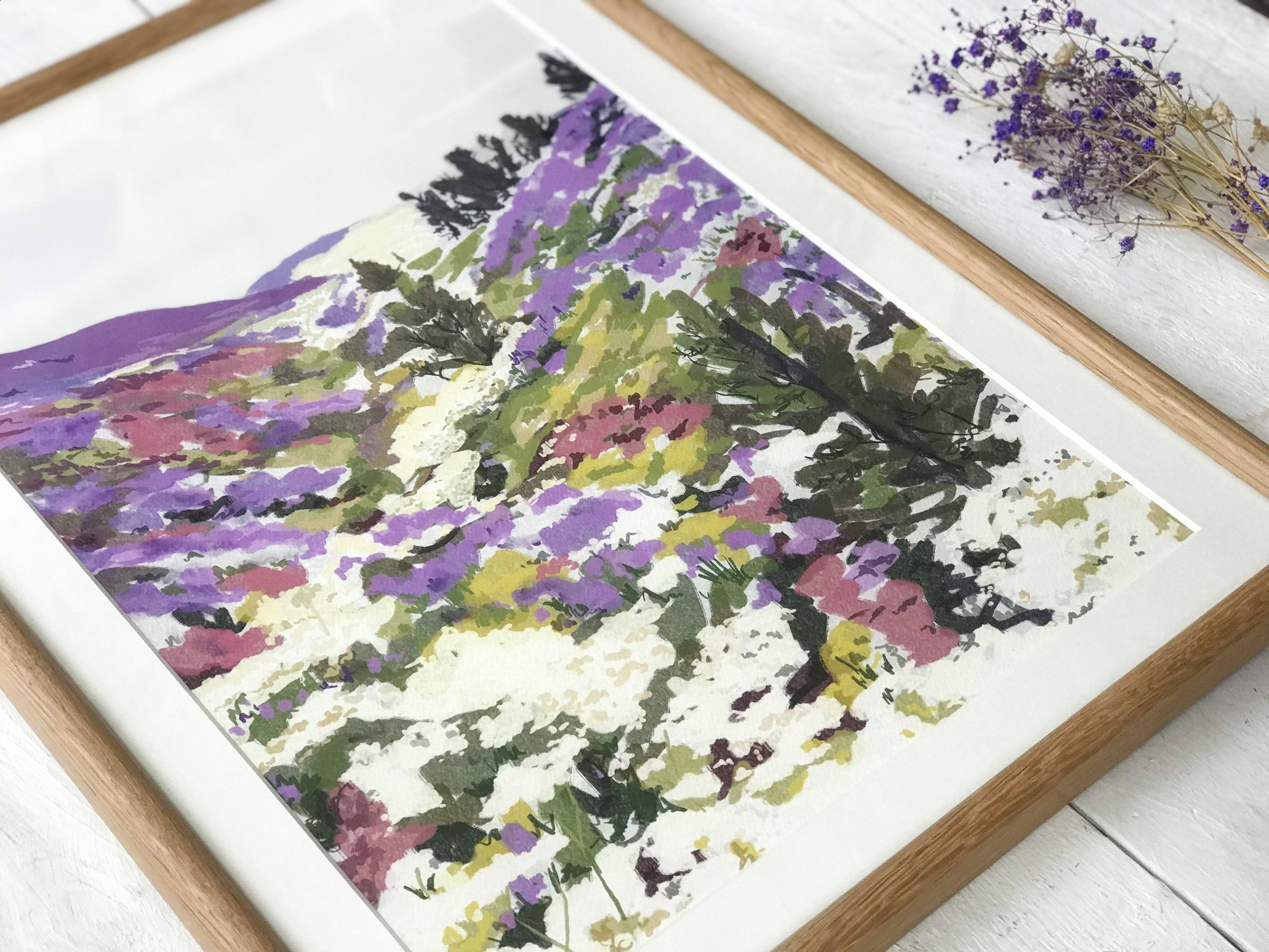 Lavender Hills Art Print - A4