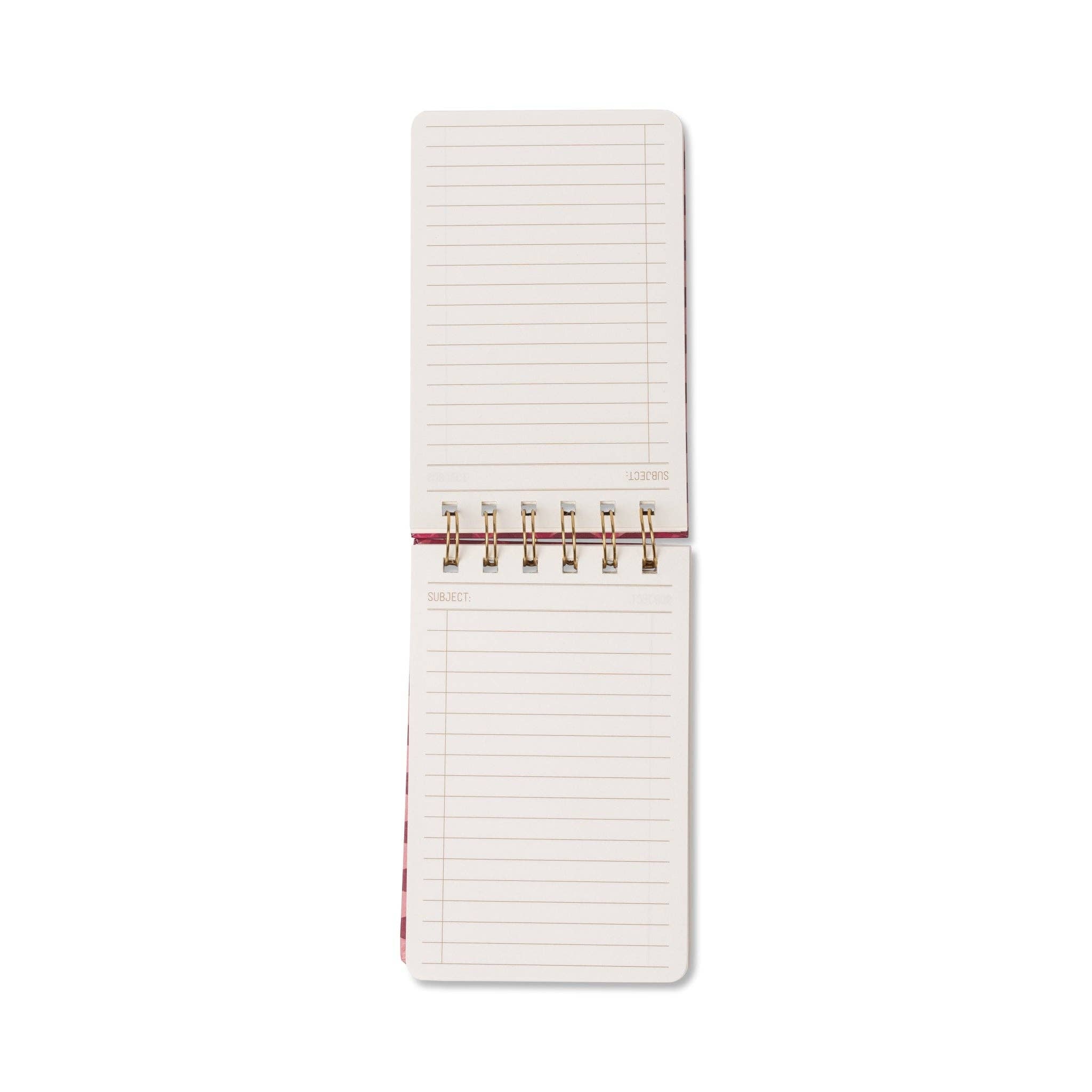 Tulip Twin Wire Flip Notepad - Pinwheel Pink