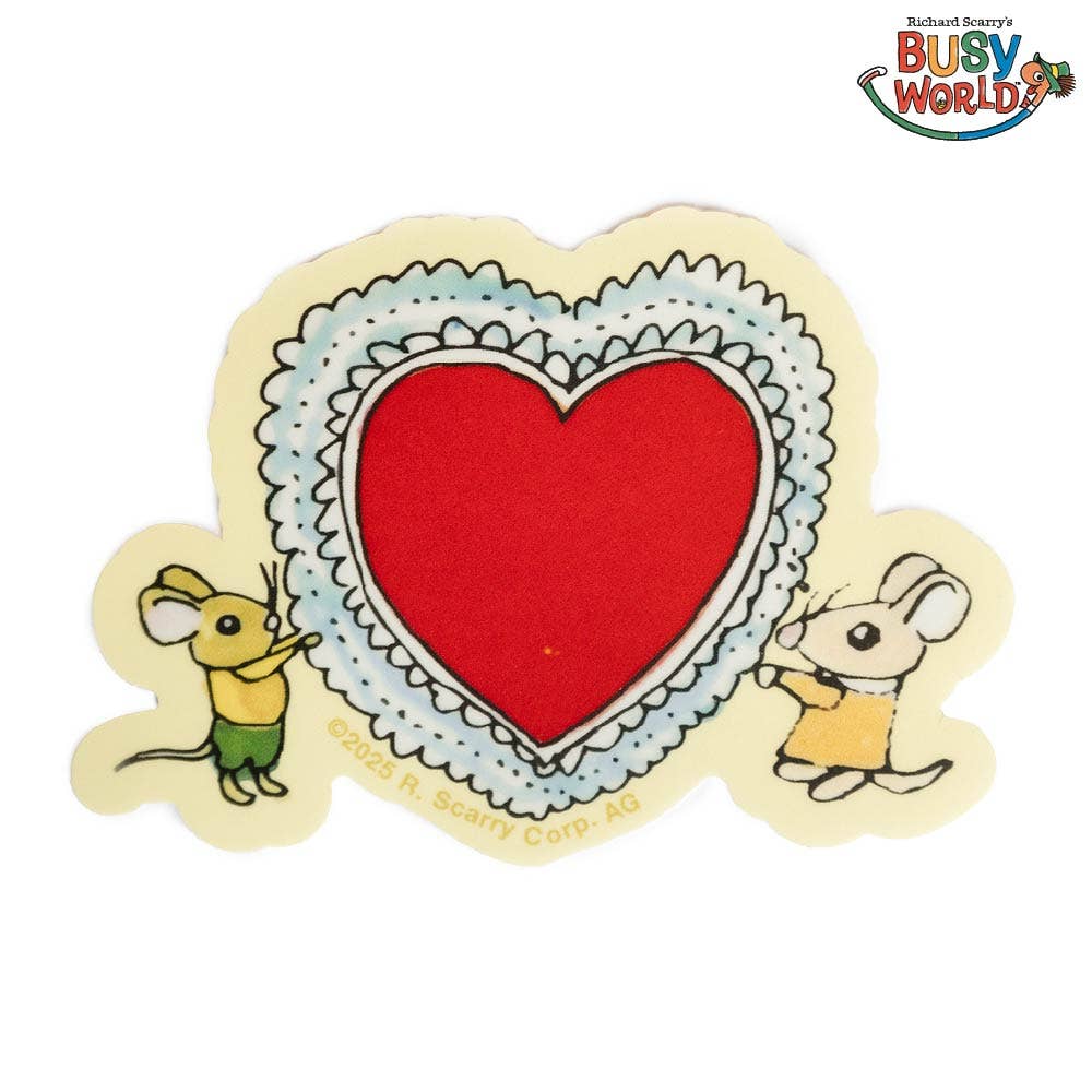Richard Scarry Valentine Mice Heart Sticker