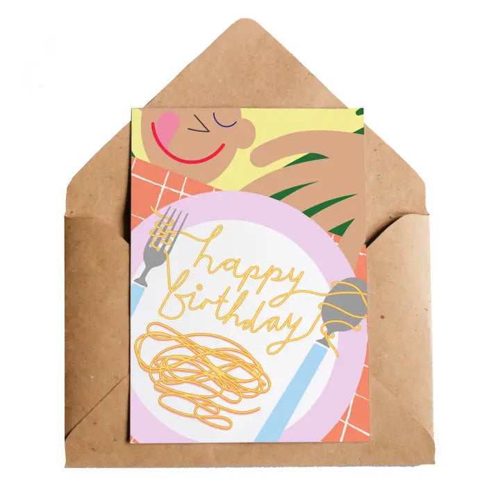 Spaghetti Birthday Card