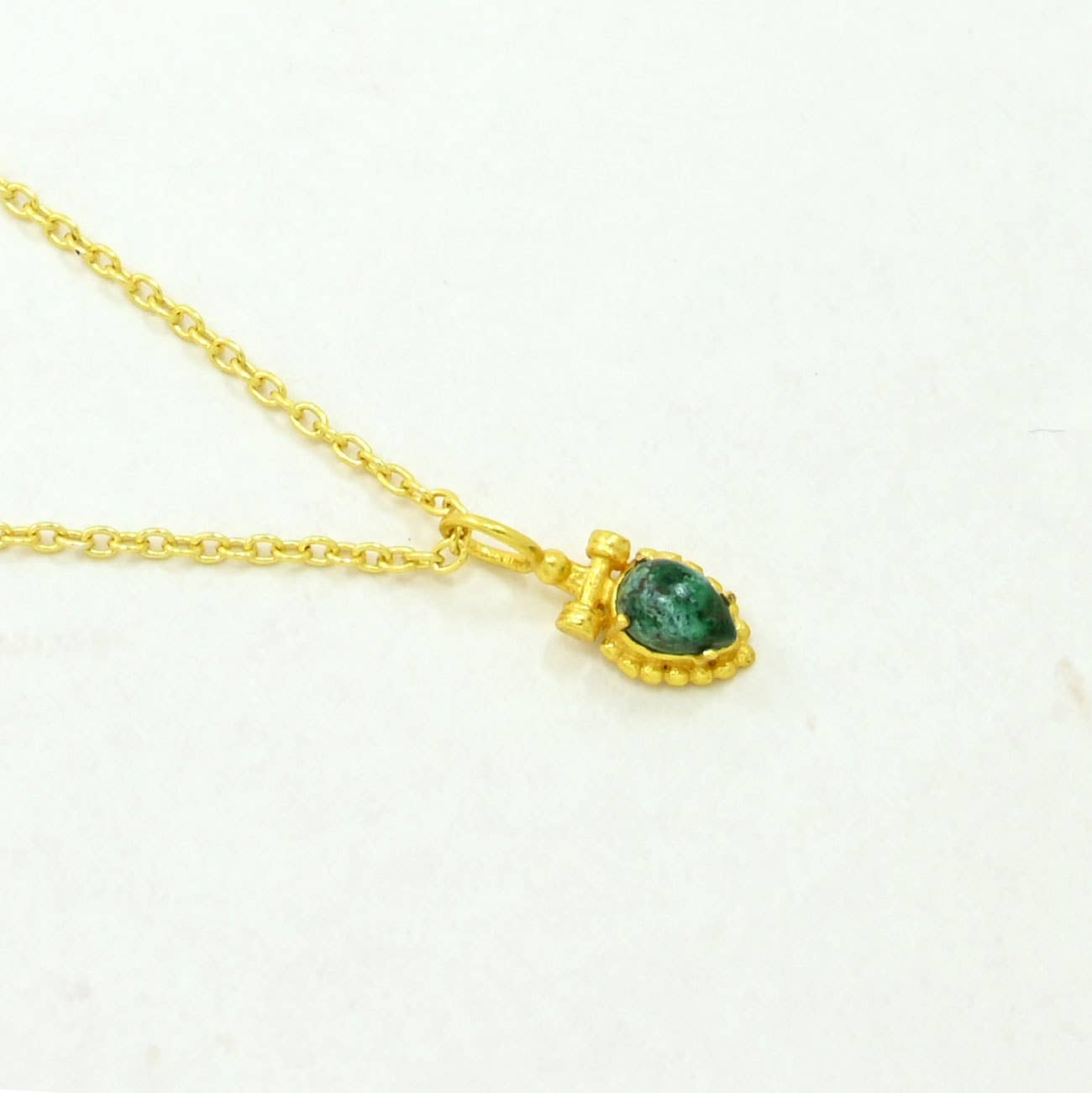 Boho Necklace Gold Plated - Chrysocolla