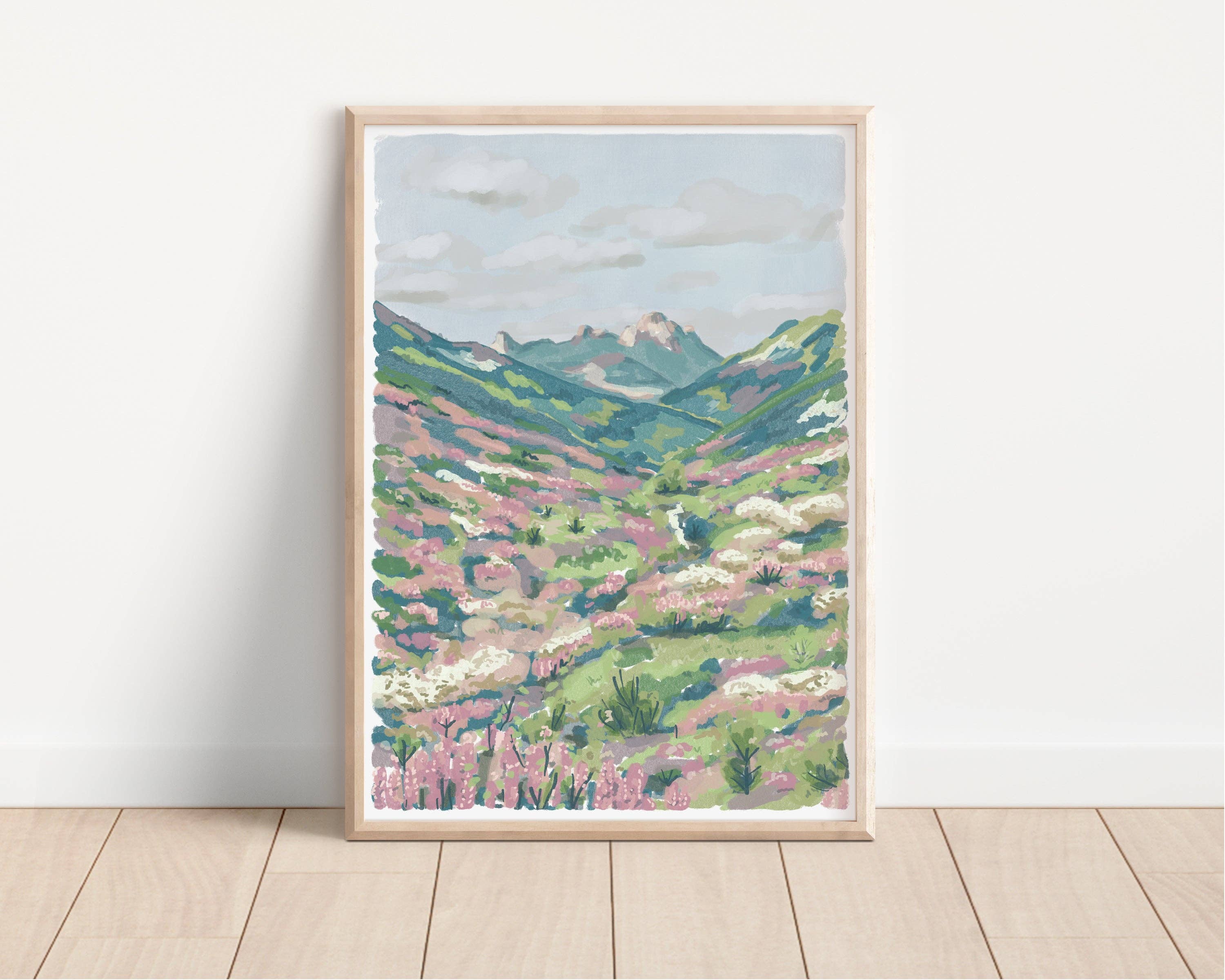 Pastel Mountains Art Print - A4
