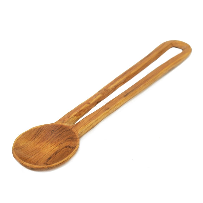 Long Contemporary Olive Wood Spoon