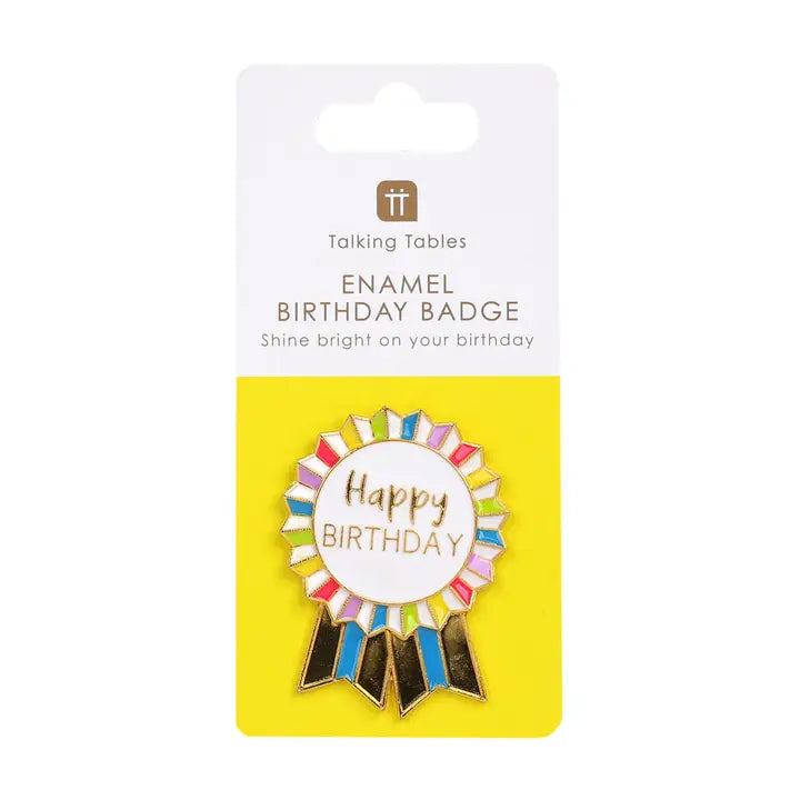 Enamel Happy Birthday Badge