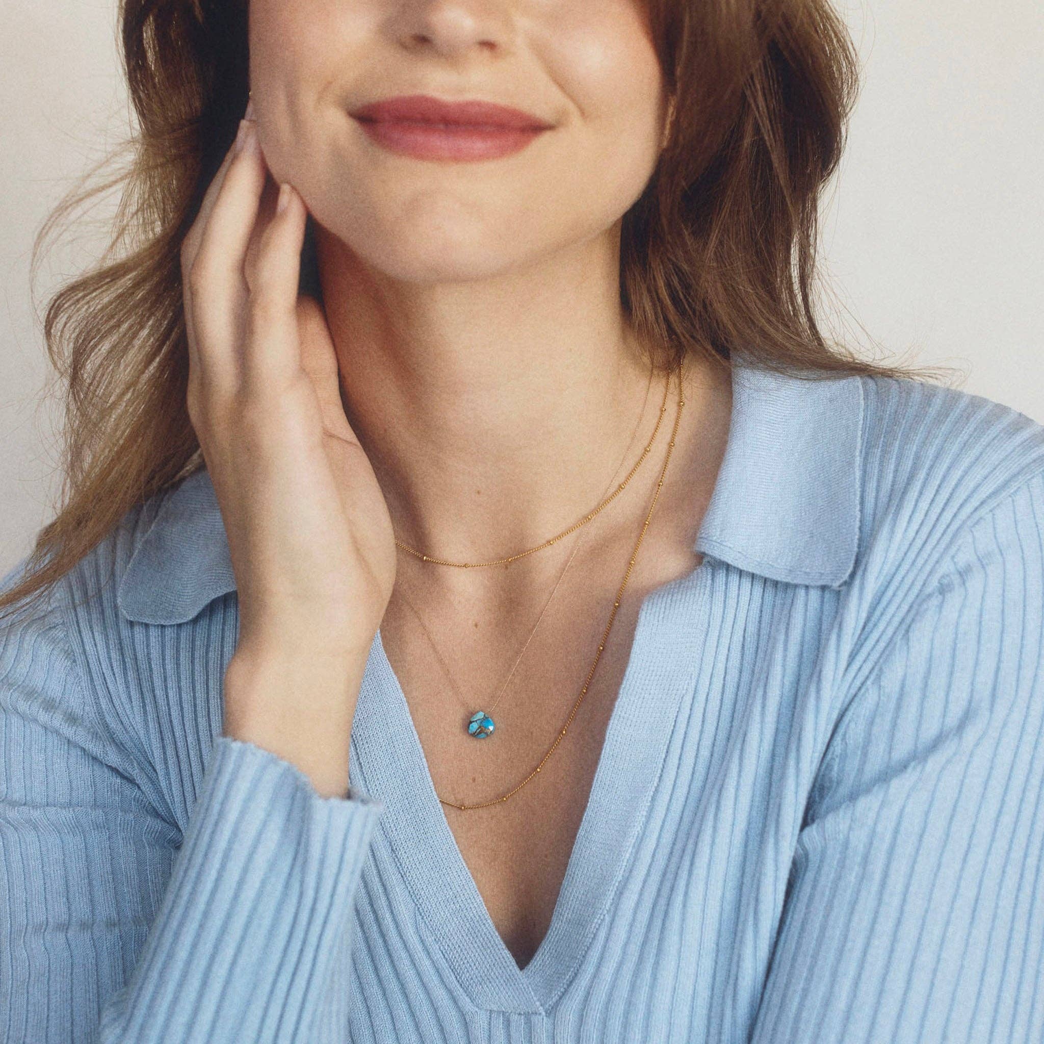 Mohave Turquoise Fine Cord Necklace