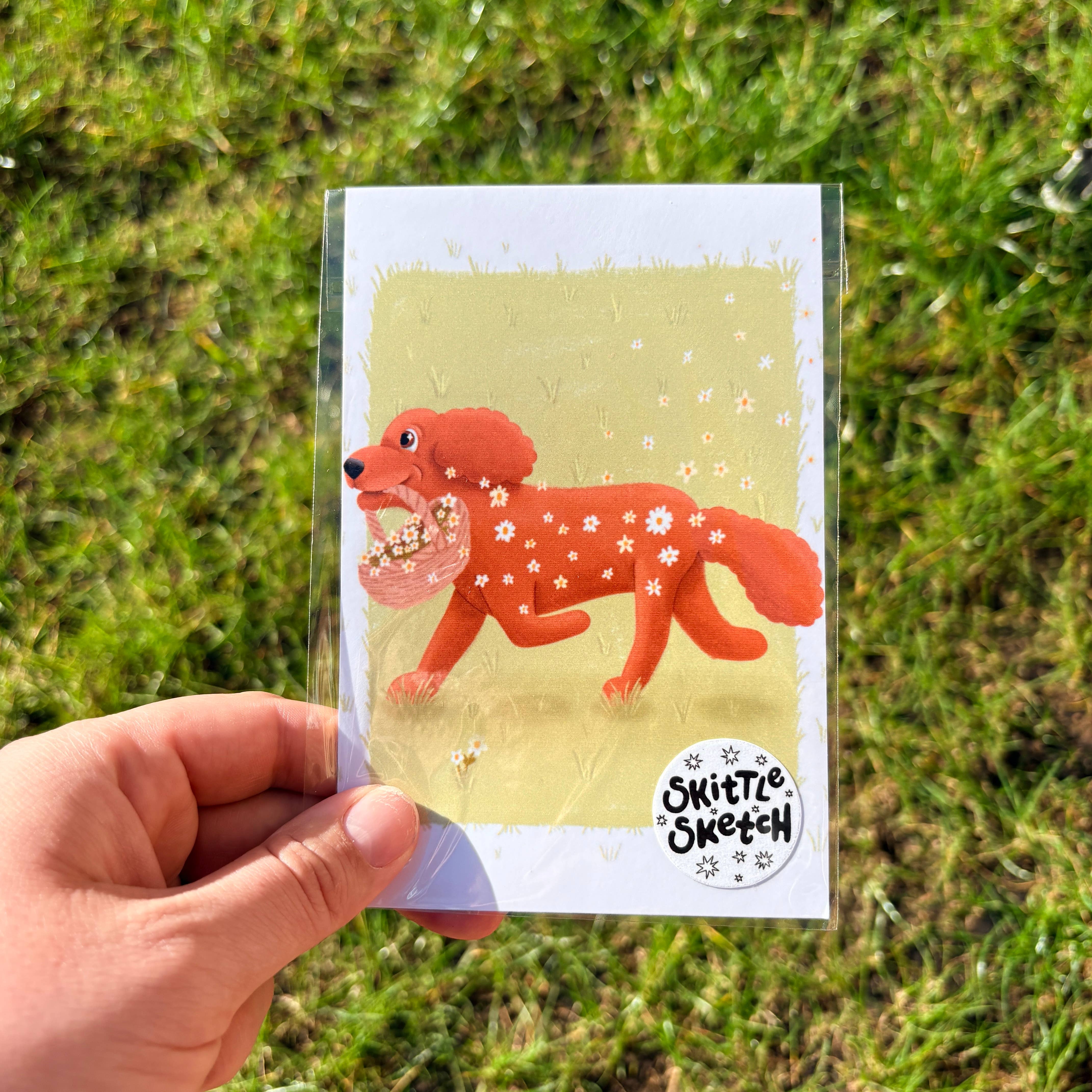 Daisy Dog Art Print A6