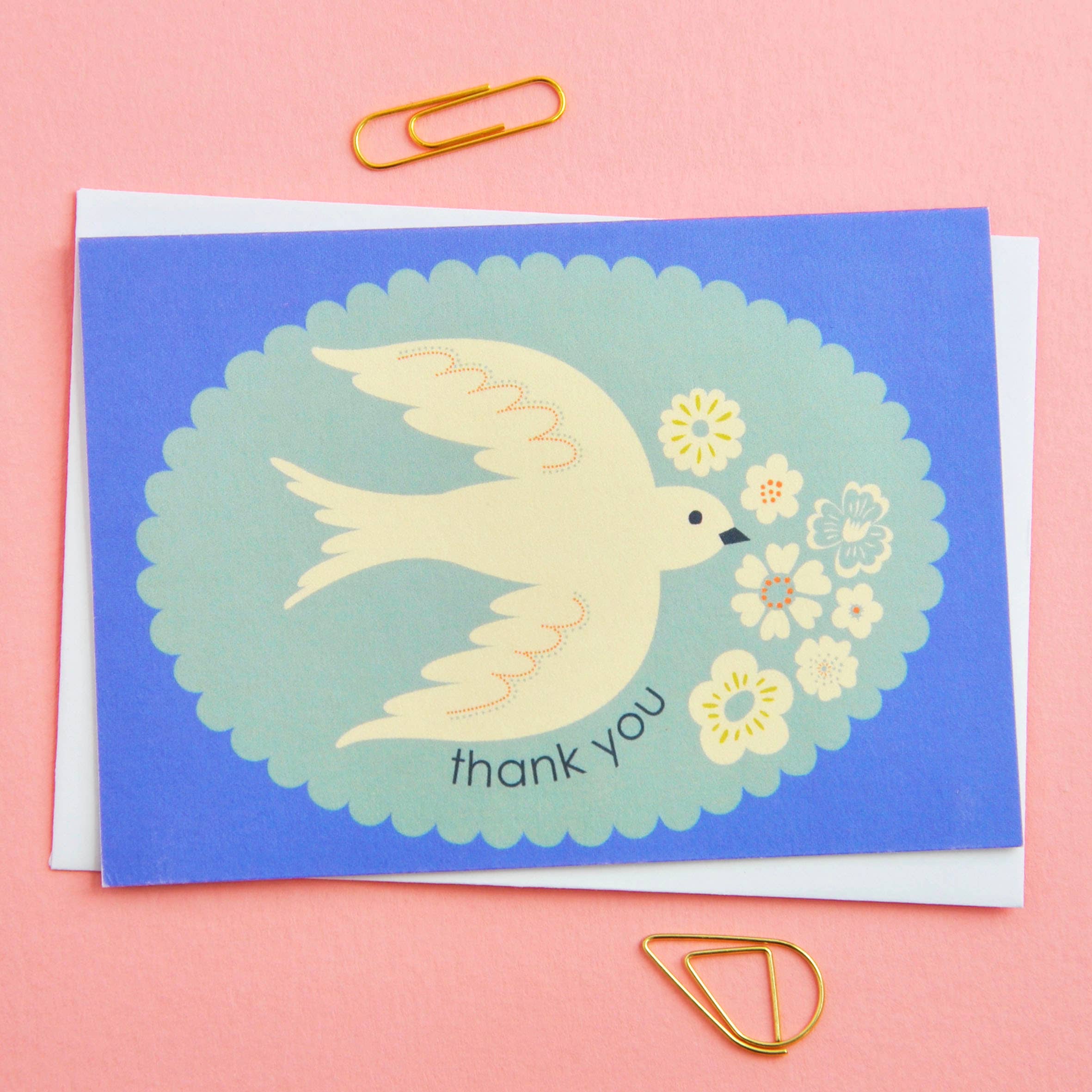 Birds & Borders Thank You Card Notecard set