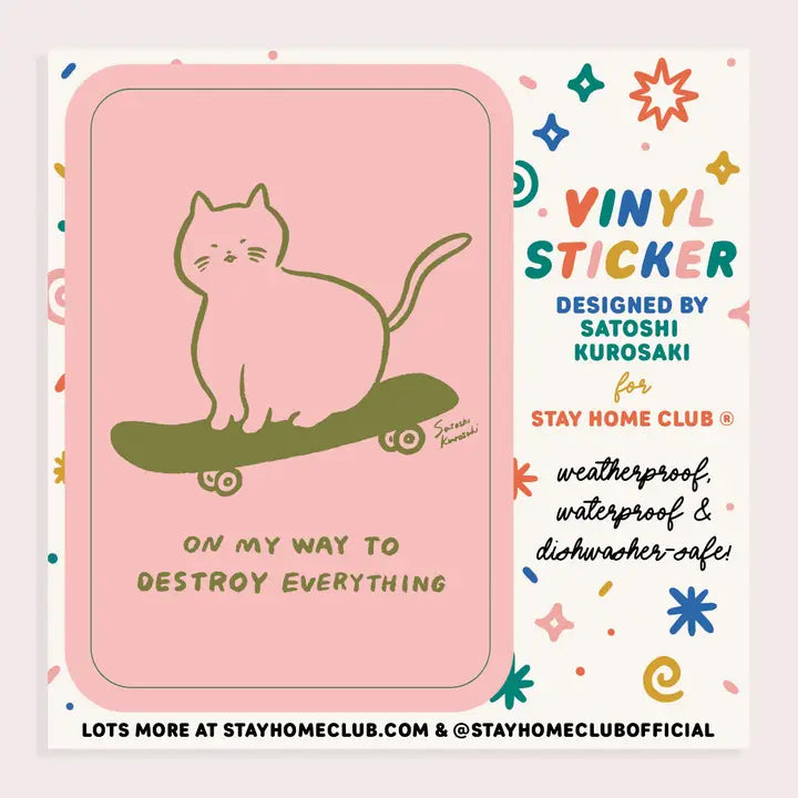 Sk8 Cat Vinyl Sticker