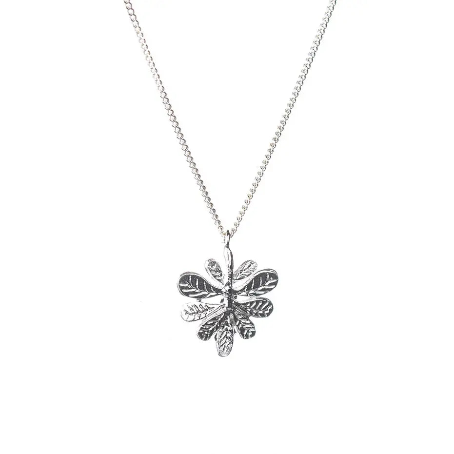 Silver Aralia Leaf Necklace