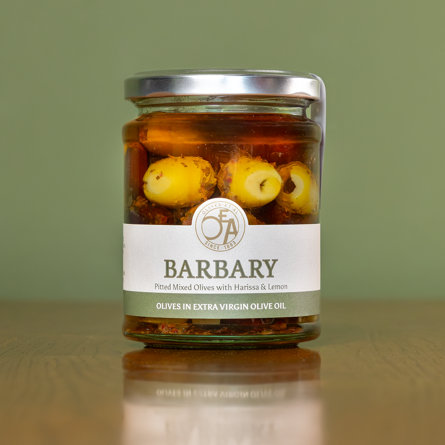 Barbary Mixed Pitted Olives in Extra Virgin Olive Oil