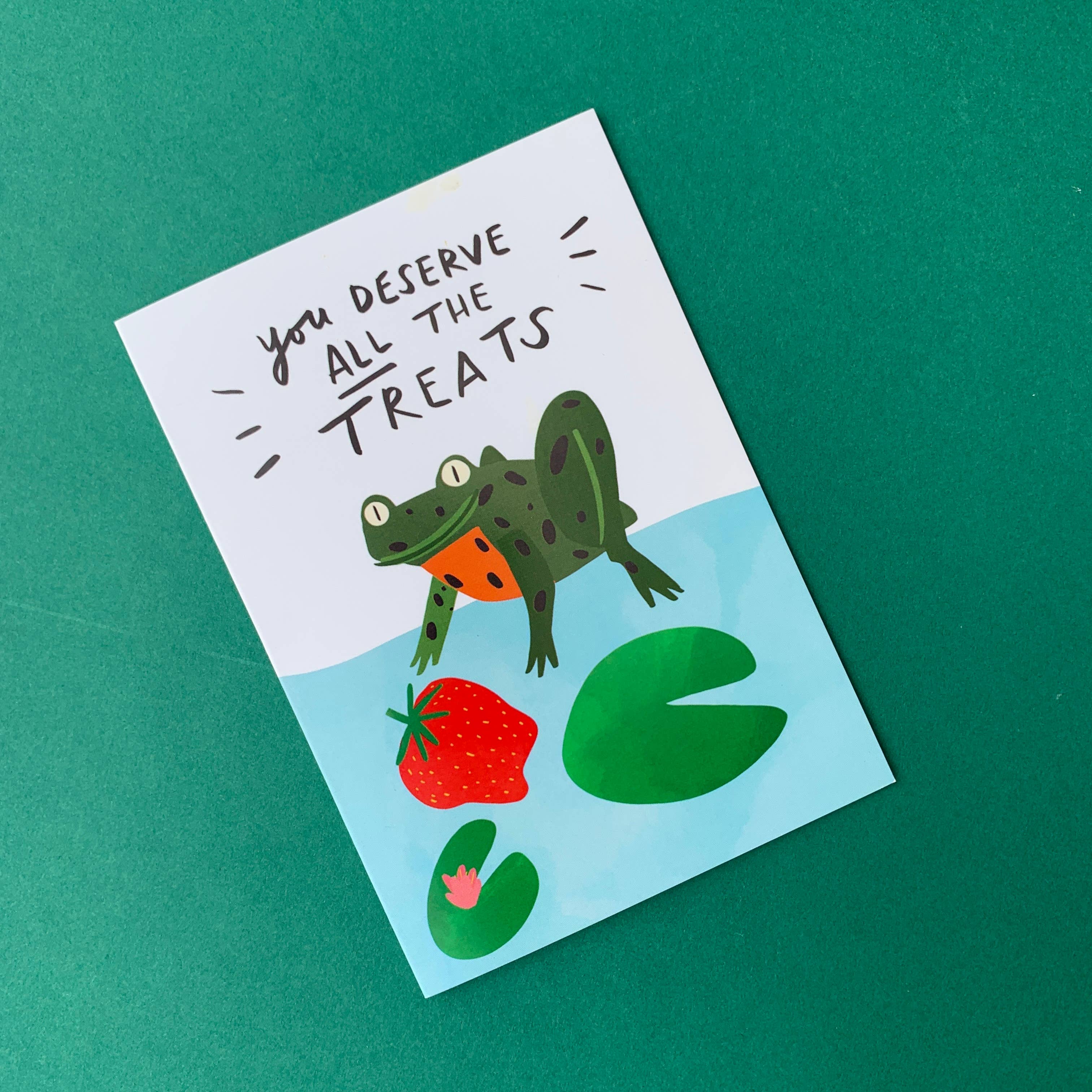 You Deserve All The Treats! - Happy Frog A6 Greeting Card