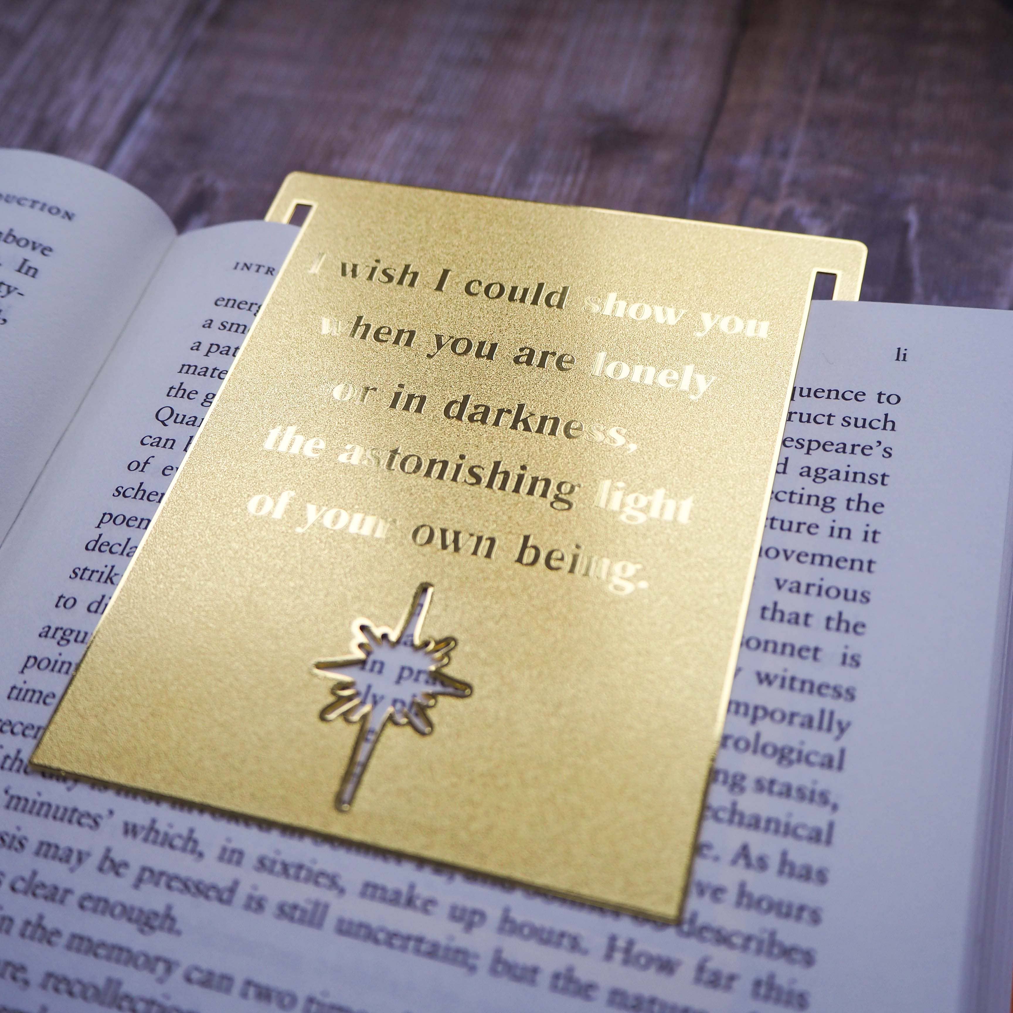 Hafiz of Shiraz Quote Brass Bookmark 'I Wish . .'