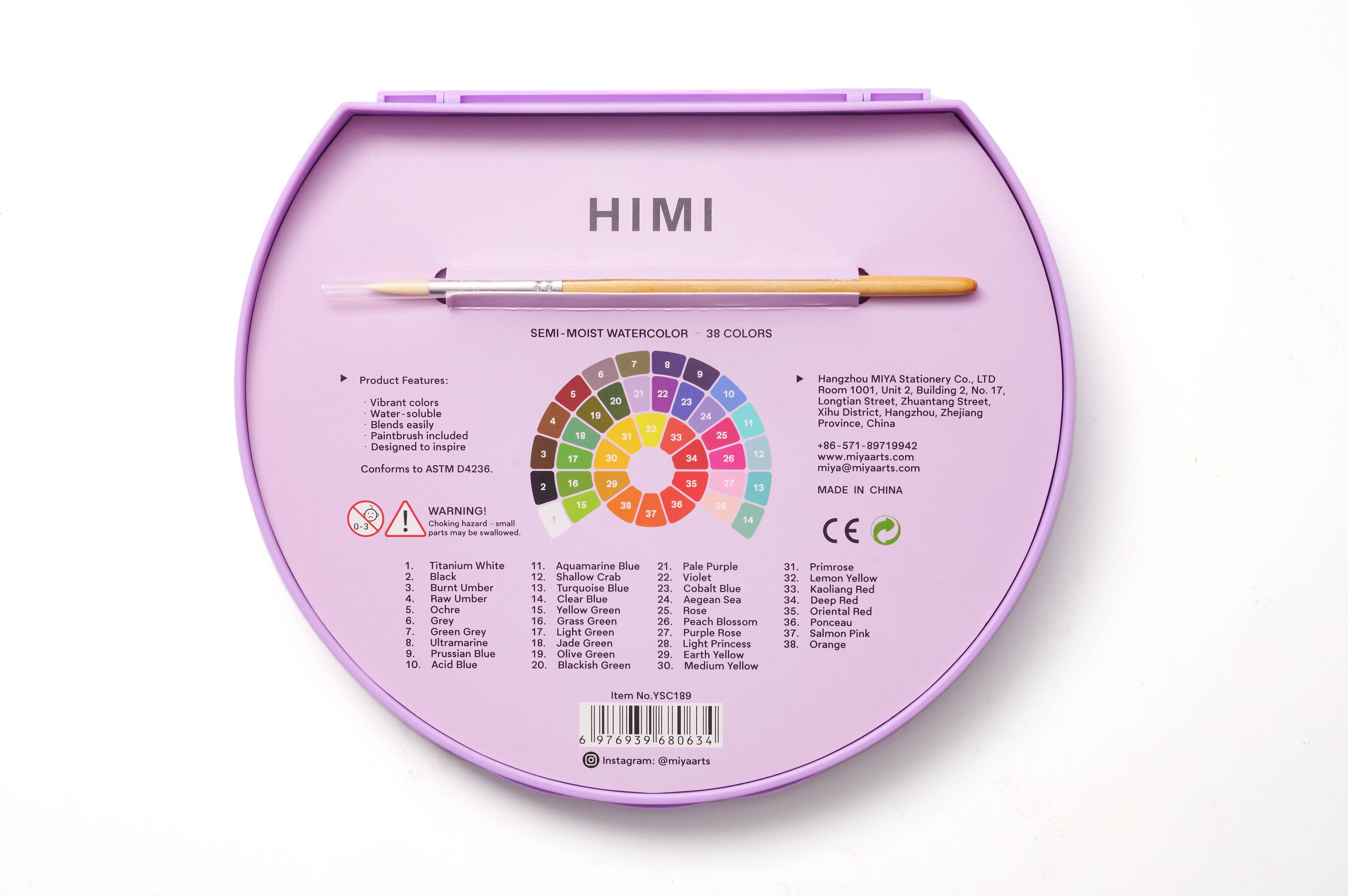 Semi-Moist Watercolour Paint Set (38 Colours)