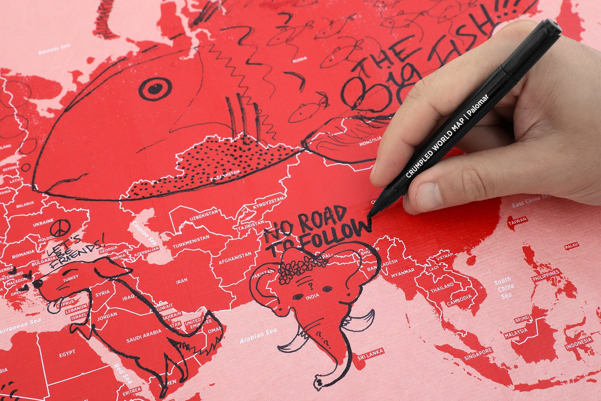 Crumpled World - Soft Map by Country