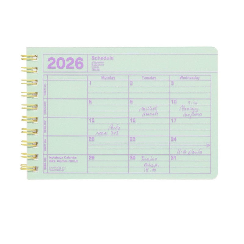 Mark's Inc 2026 Notebook Calendar - Mint