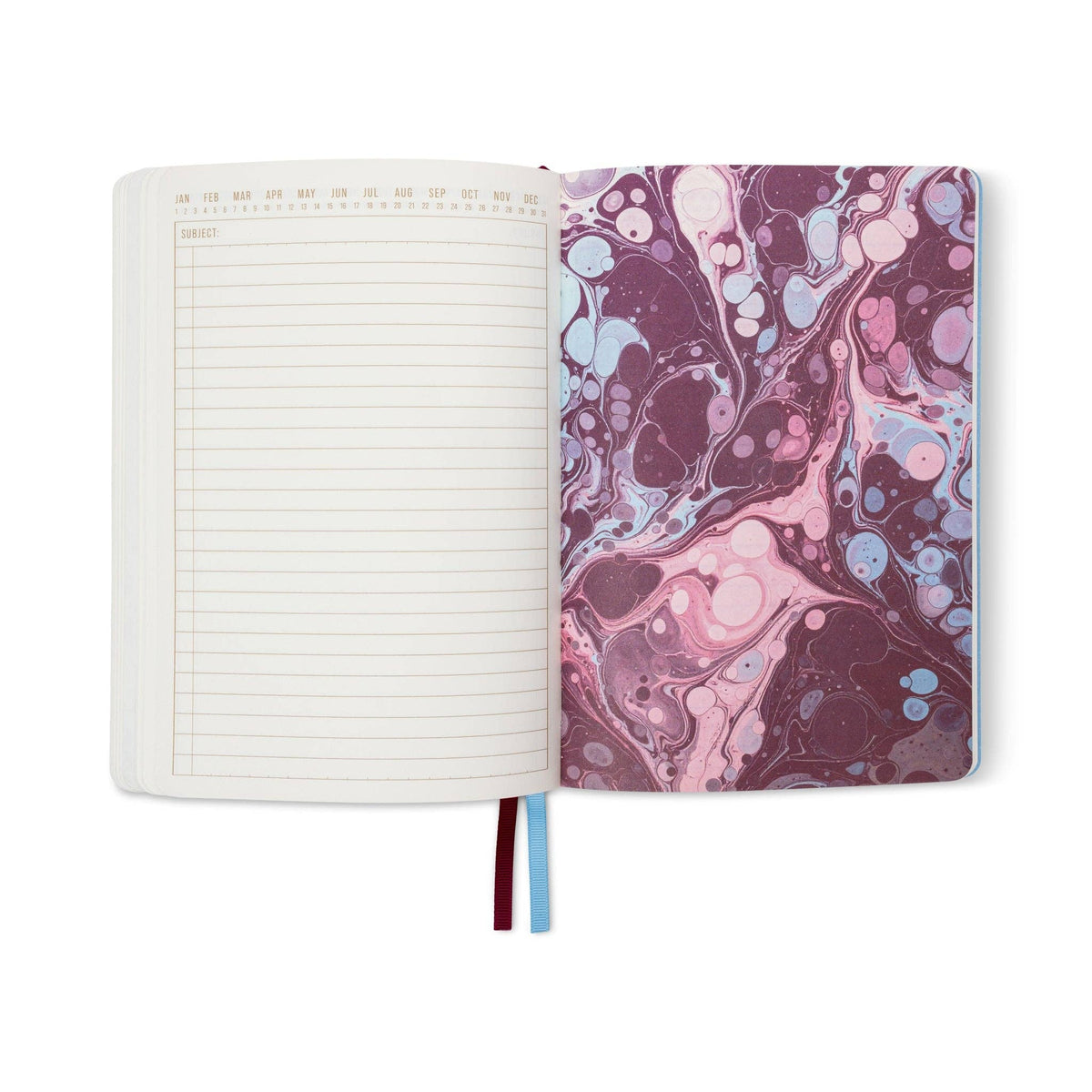 Ink Marble Soft Cover Journal - Burgundy Sky