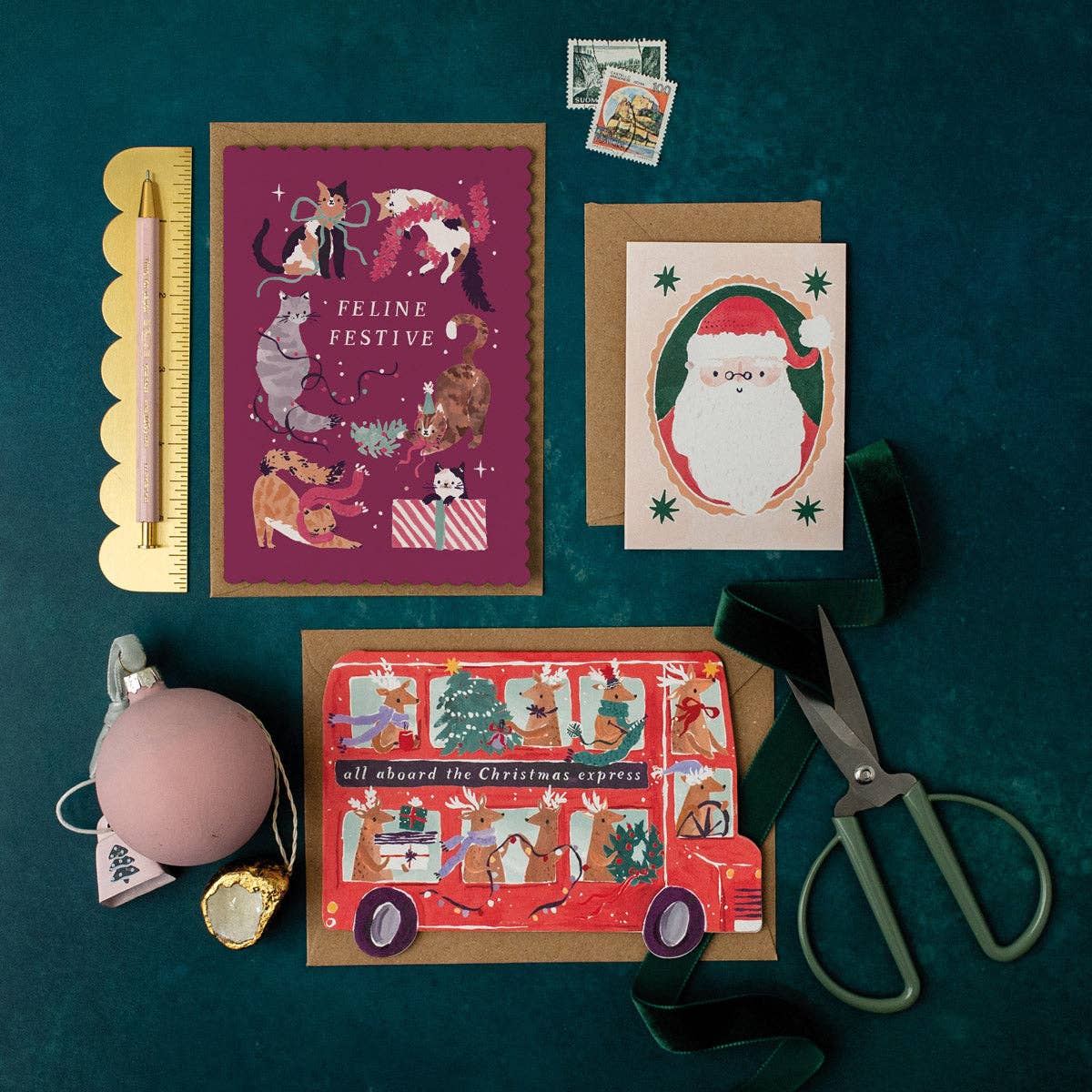 Feline Festive Cats Christmas Card