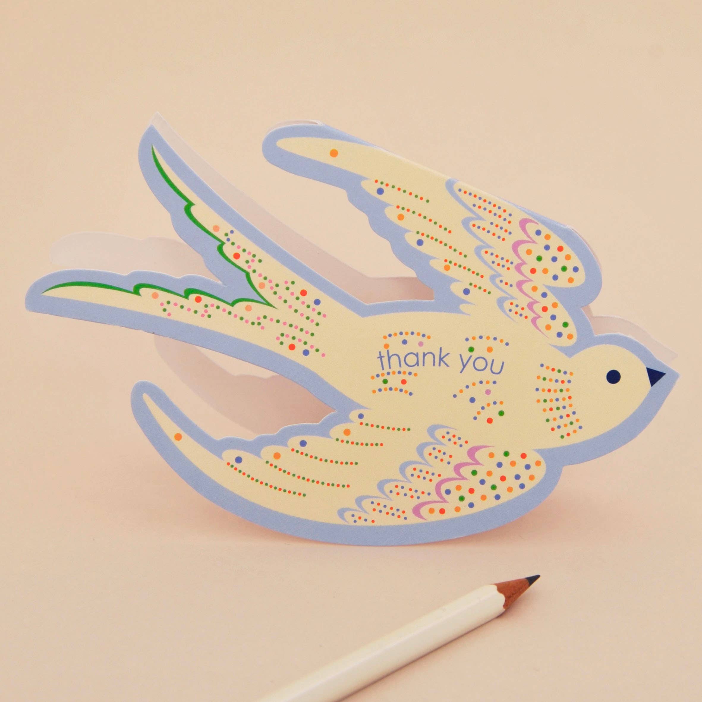 Thank You Die Cut Rocking Bird Keepsake Card