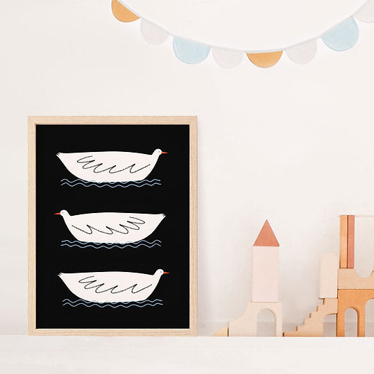 Three Little Ducks Art Print