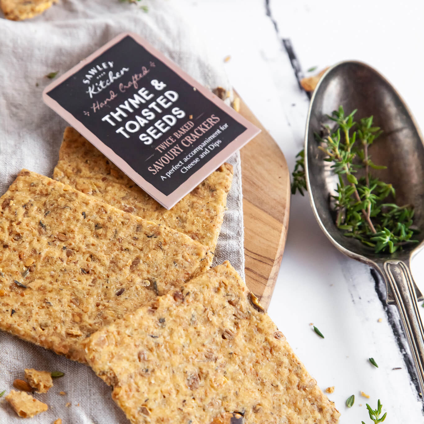 Thyme & Toasted Seed Savoury Crackers