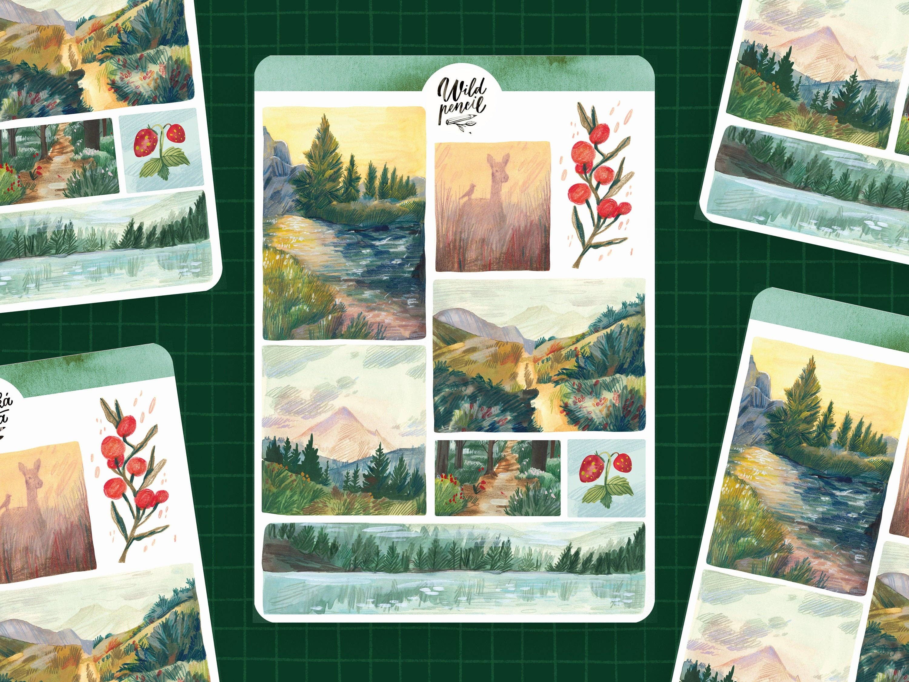 Forest Landscapes Sticker Sheet