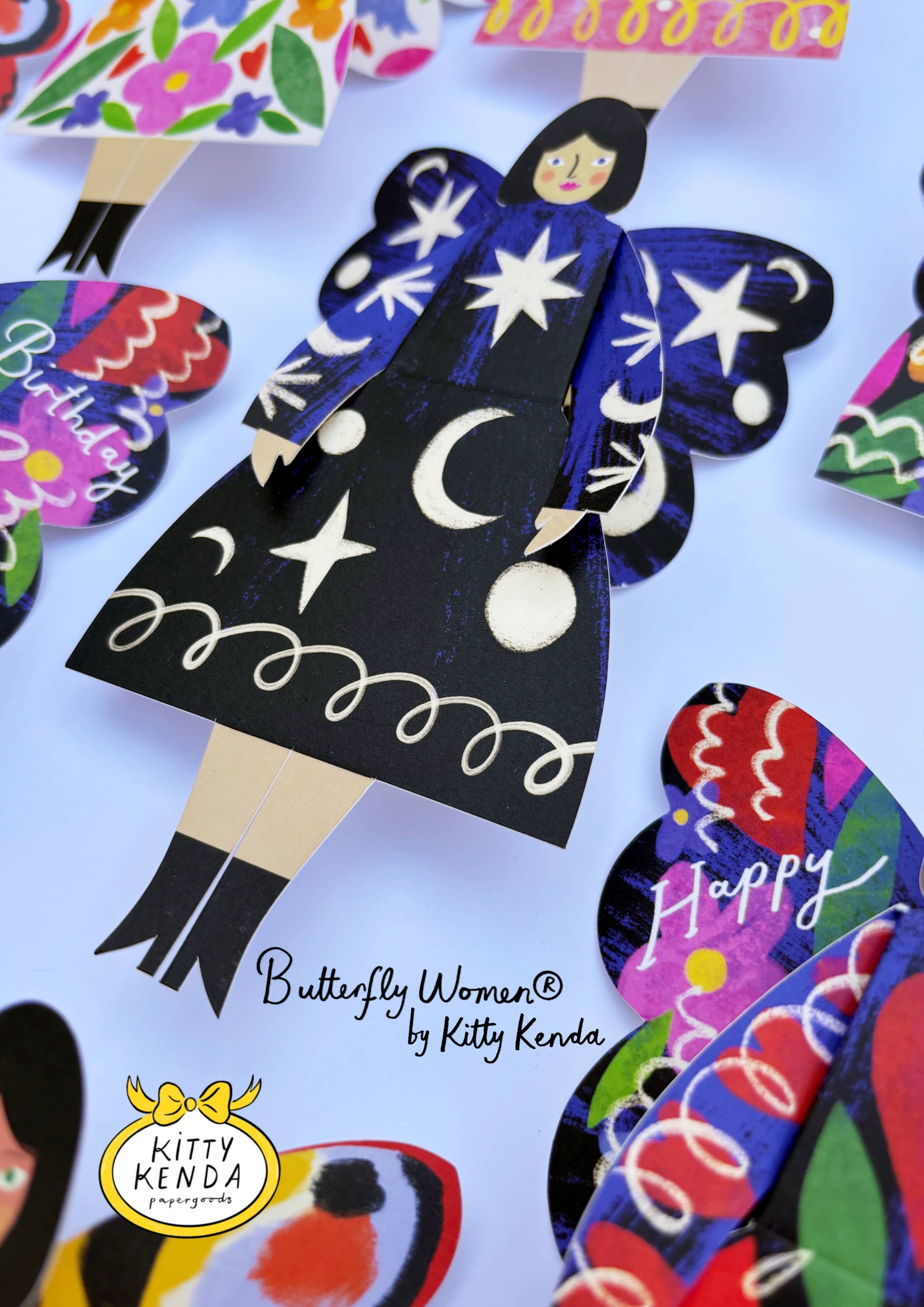 Cosmic Butterfly Woman Card