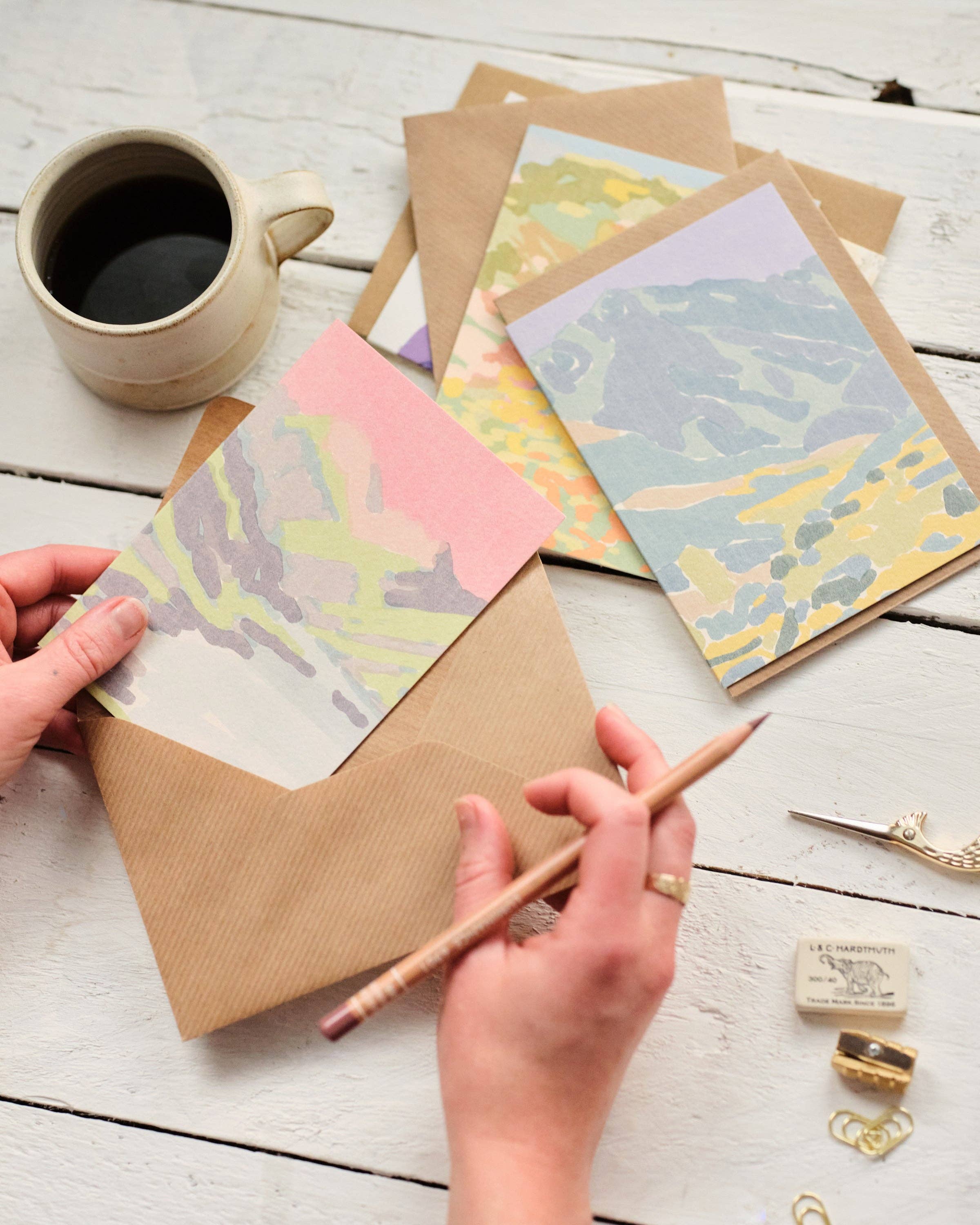Blue Scottish Mountains Greetings Card