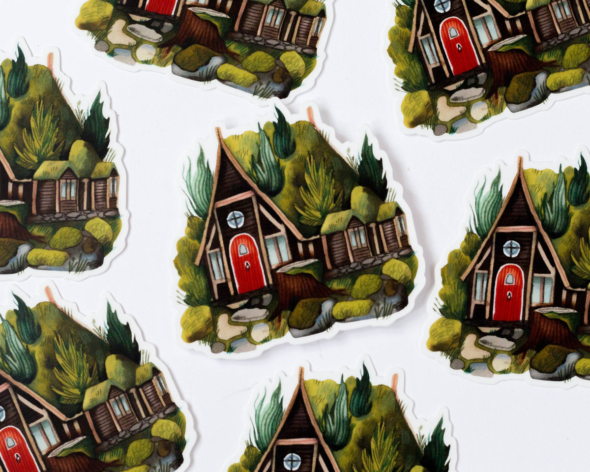 Mossy Cottage Vinyl Sticker
