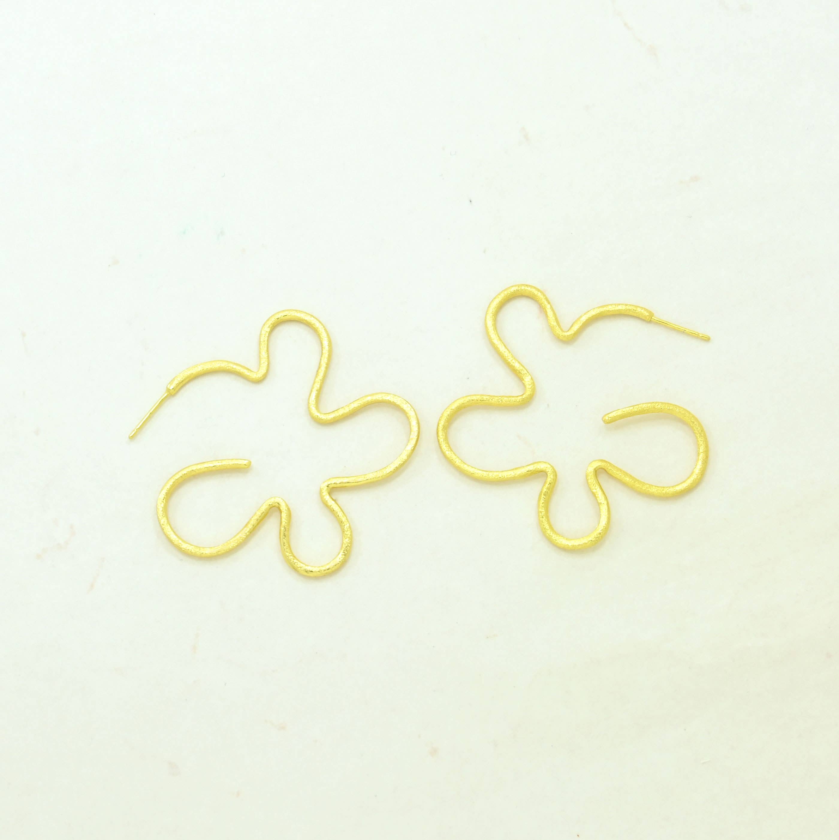 Doria Boho Chic Hoop Earring Gold Plated