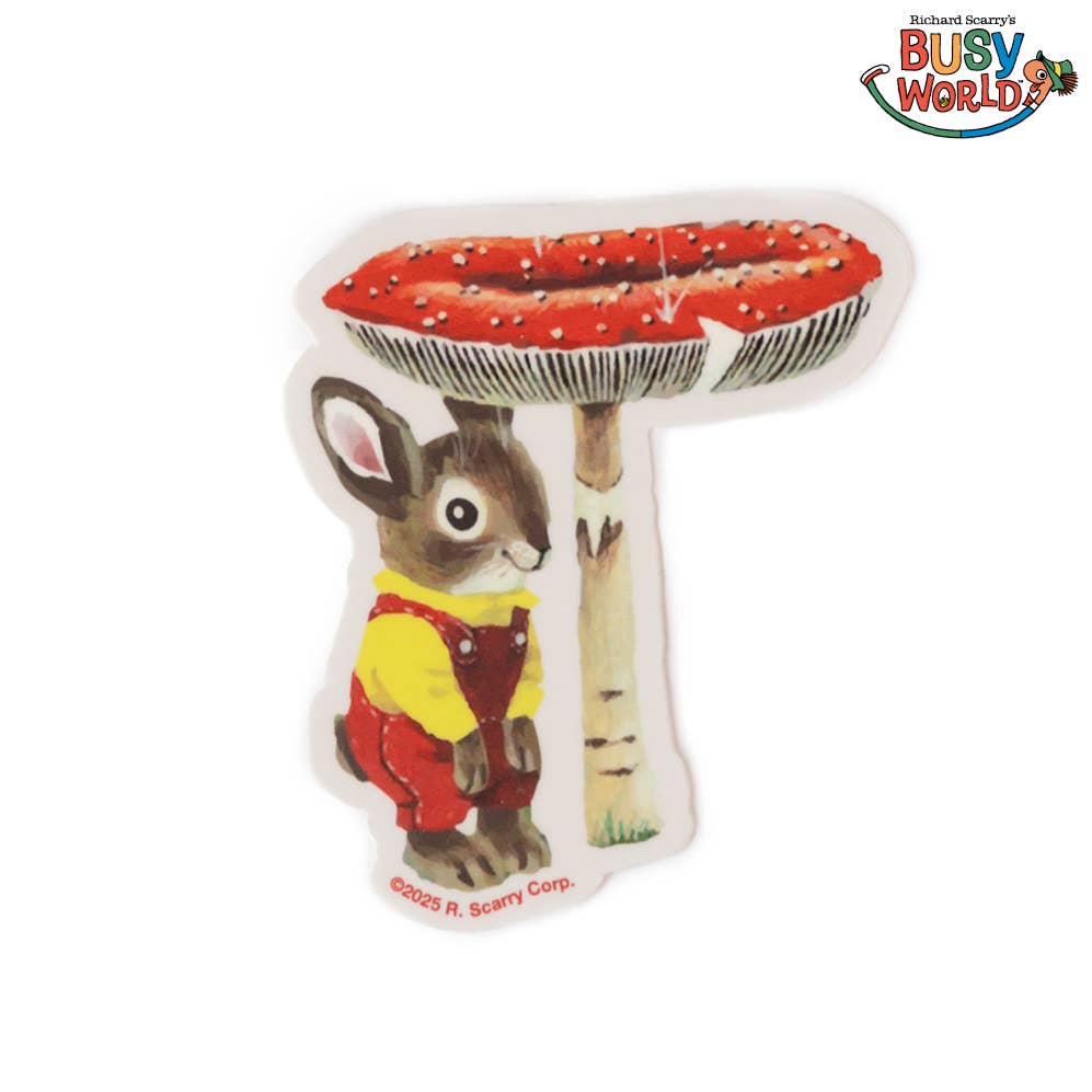 Richard Scarry Nicholas Bunny Mushroom Sticker