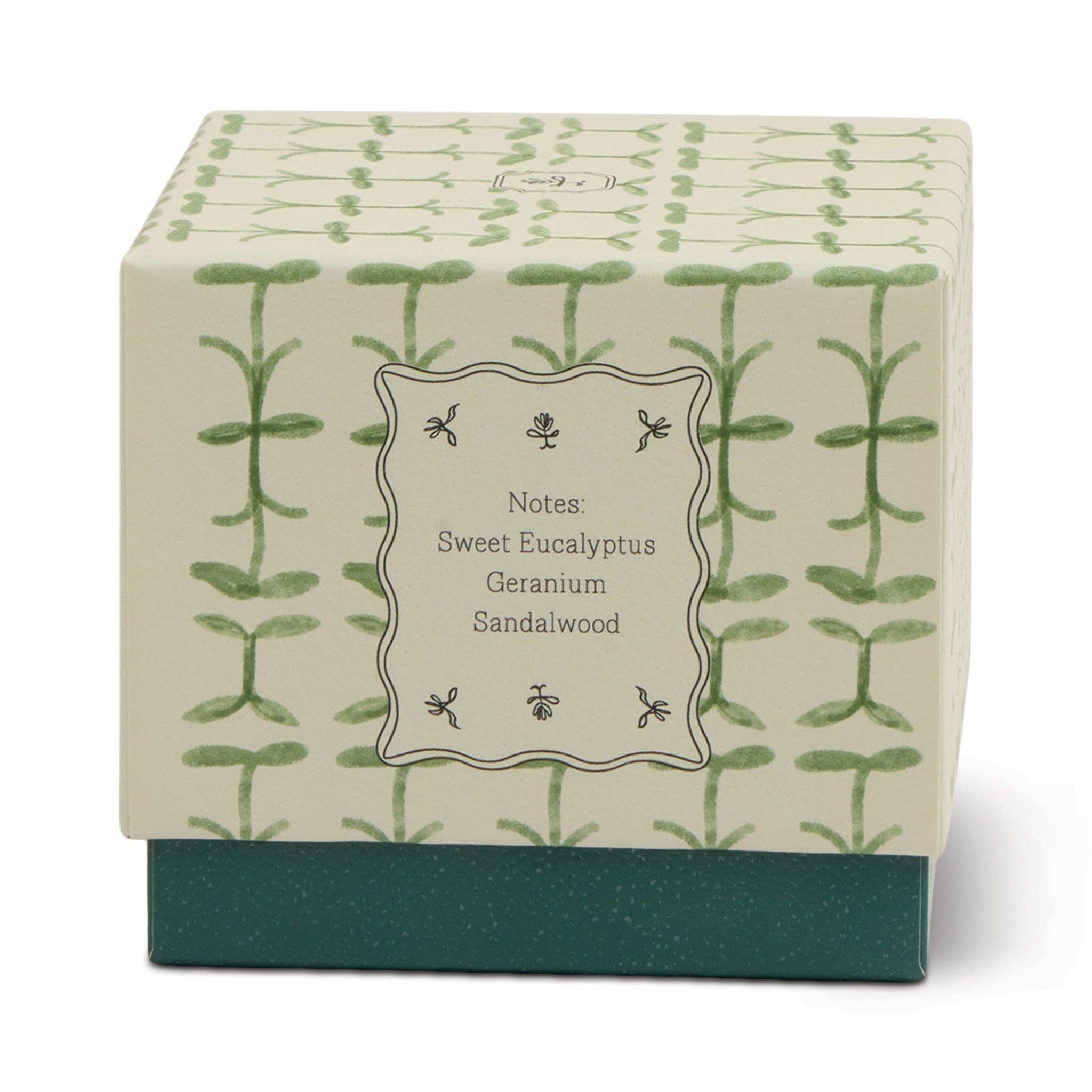 Green & Dark Green Glass Candle - Verbena & Lemongrass