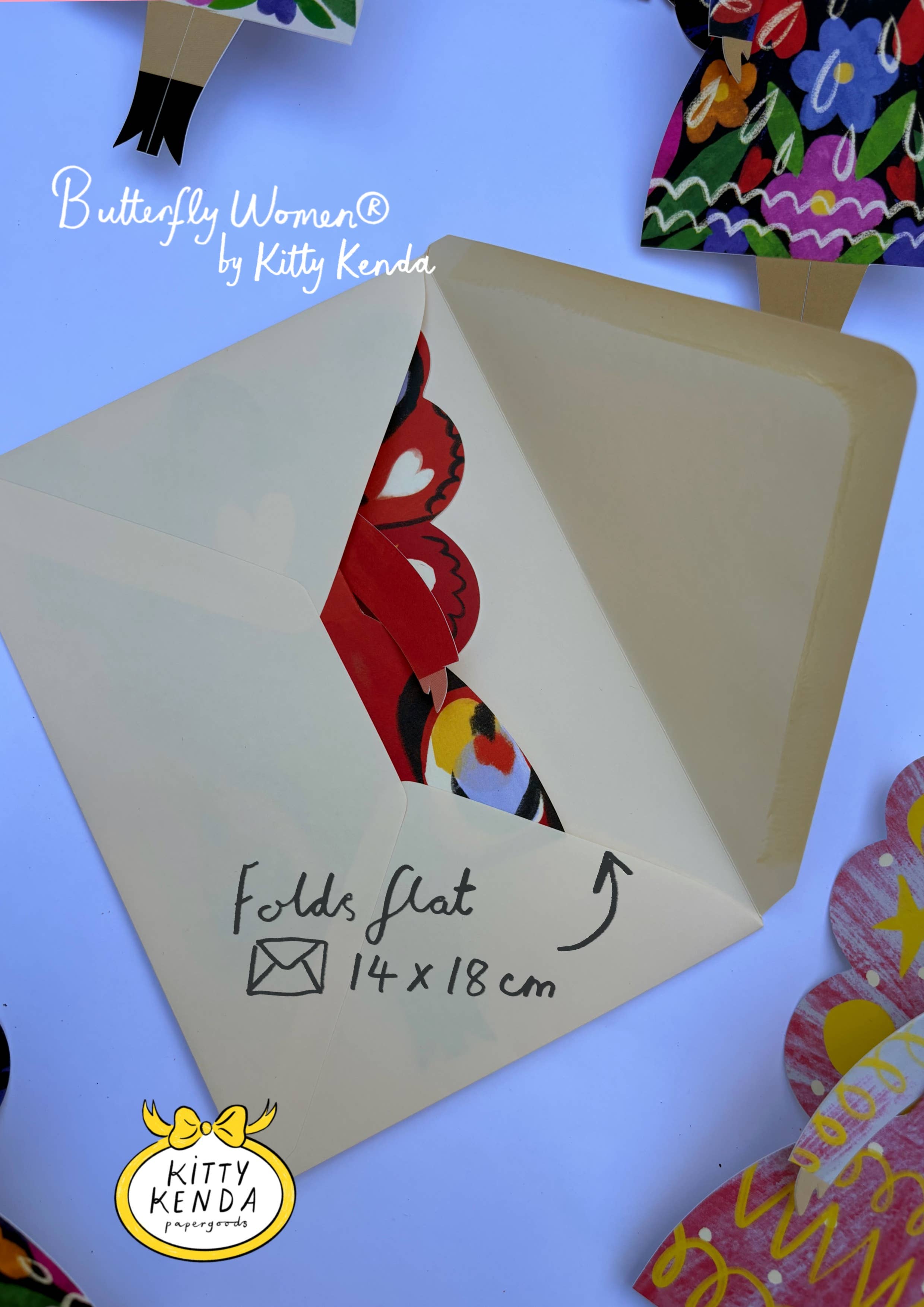 Peacock Butterfly Woman Card