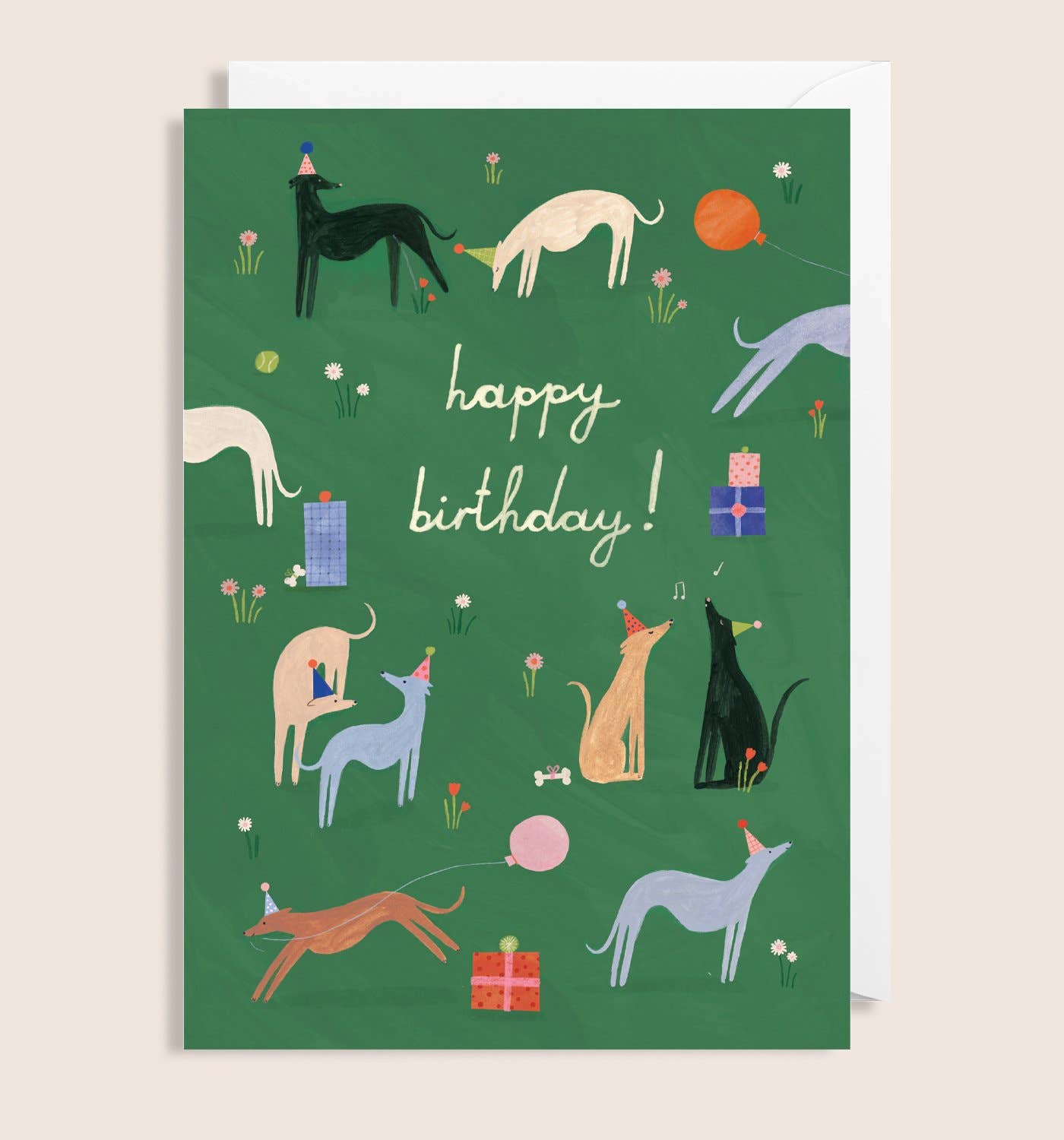 Long Dog Party Birthday Card