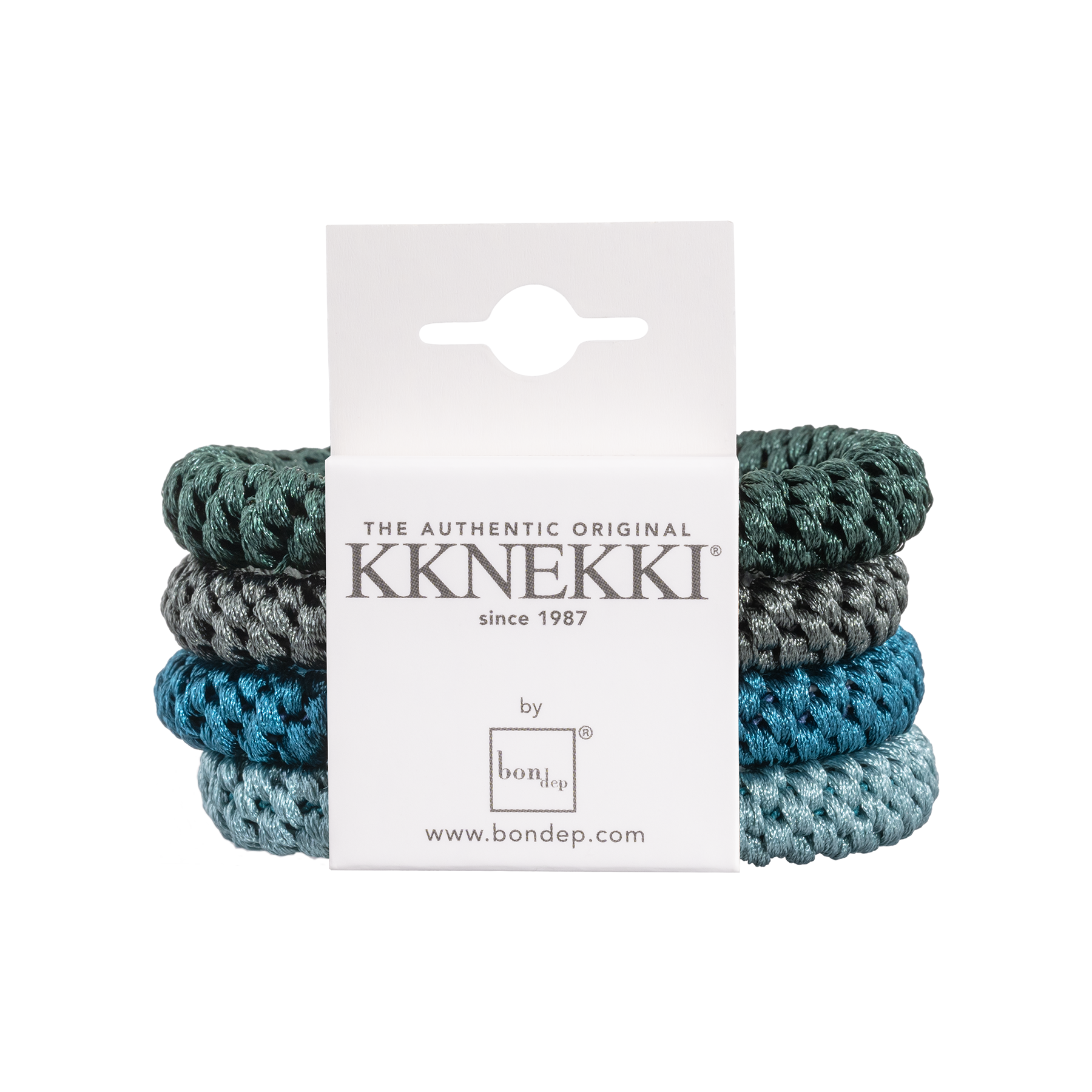 Set Of 4 Shades Of Teal Kknekki Hair Ties