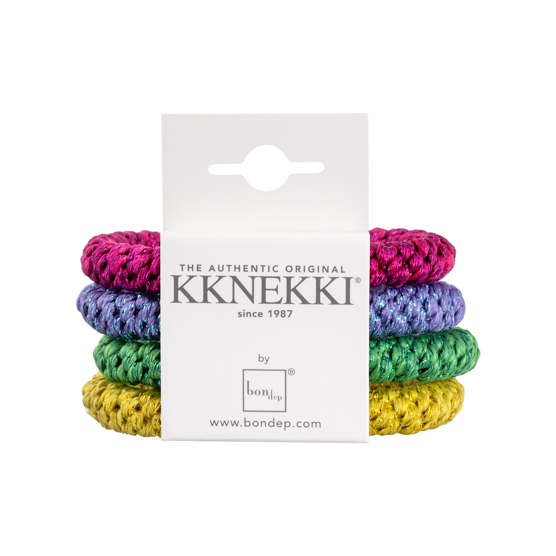 Set Of 4 Glitter Mix Kknekki Hair Ties