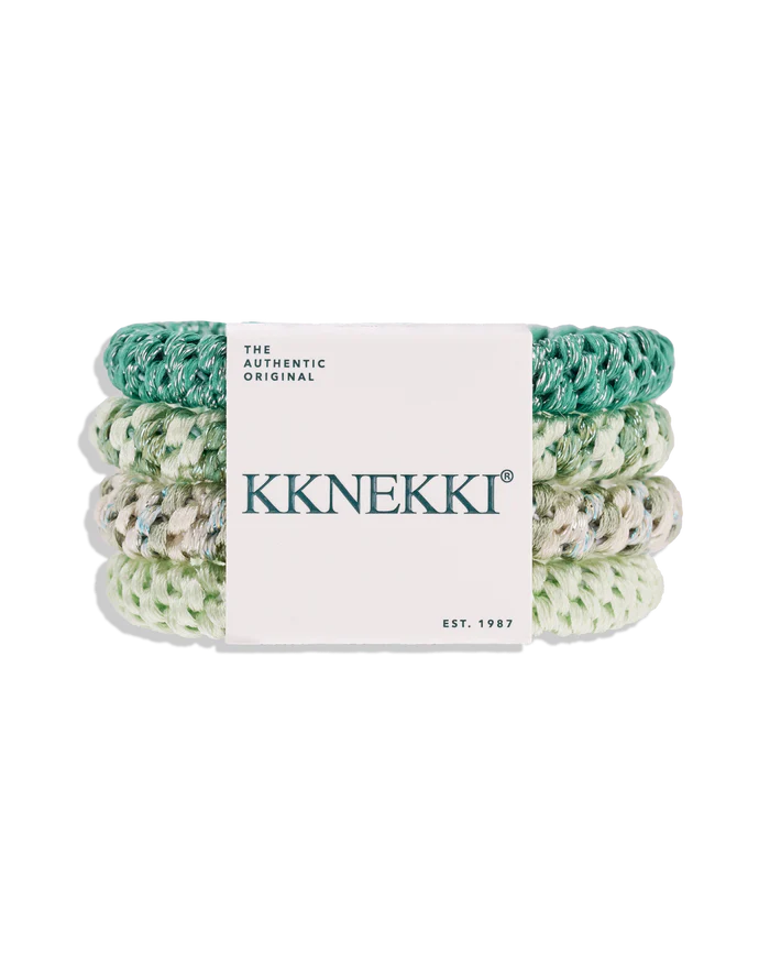 Set Of 4 Shades Of Pale Green Kknekki Hair Ties