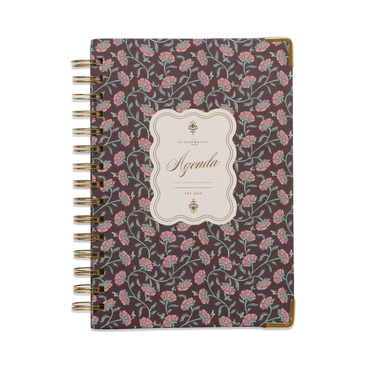 13 Month Perpetual Planner - Burgundy Vintage Floral