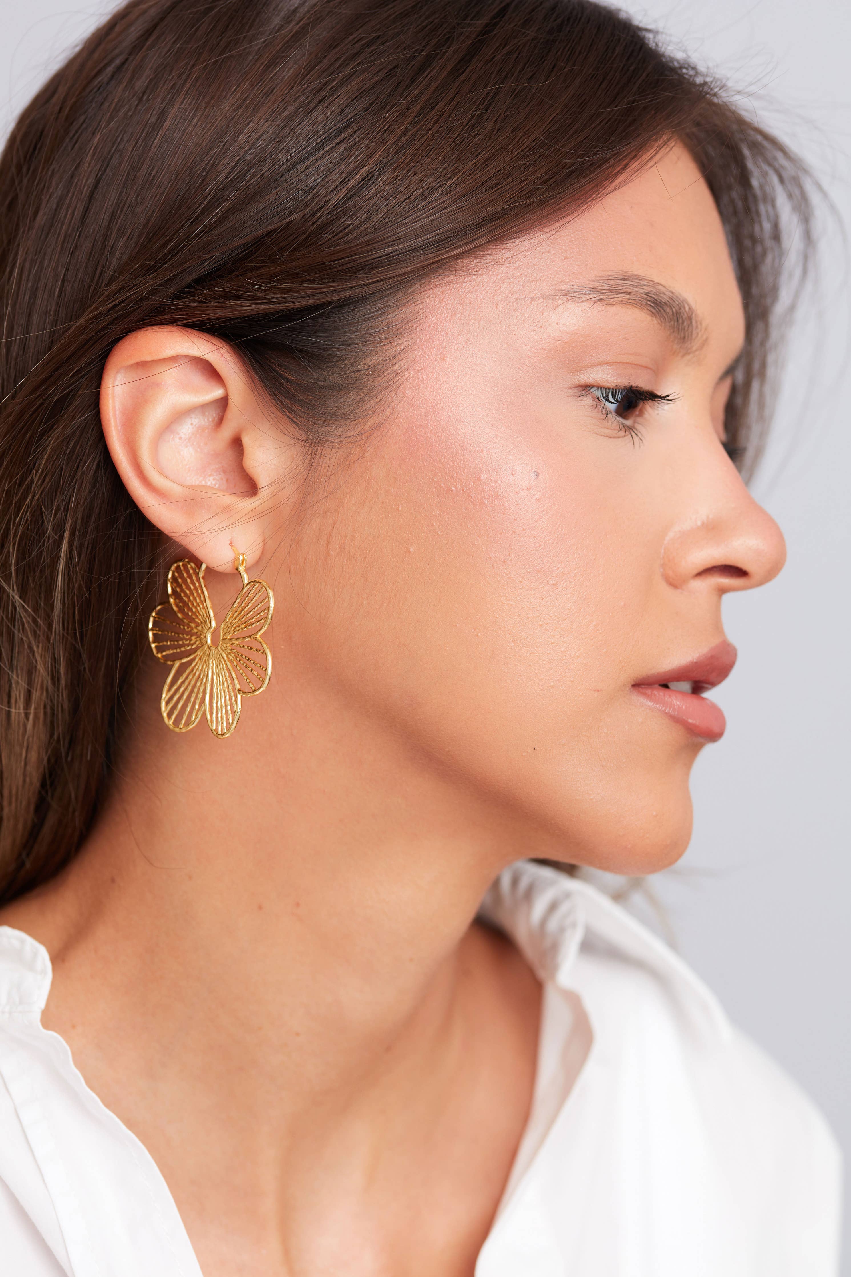 Papillon Boho Chic Earrings Gold Plated
