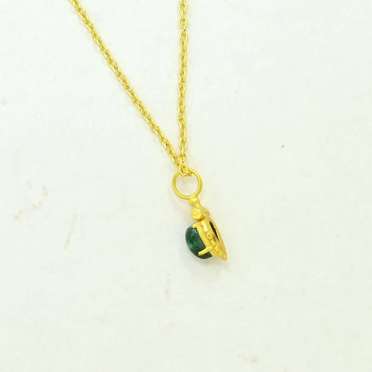 Boho Necklace Gold Plated - Chrysocolla