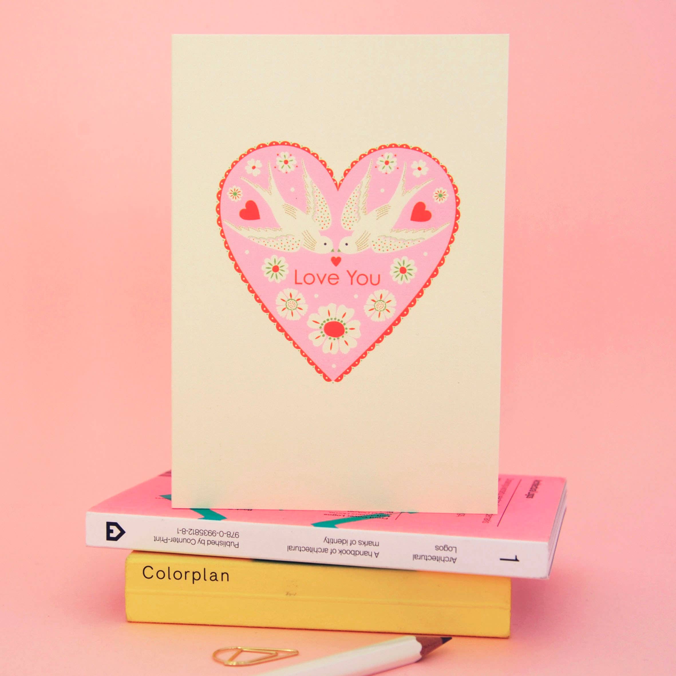 Love Birds Love You Valentine's Card