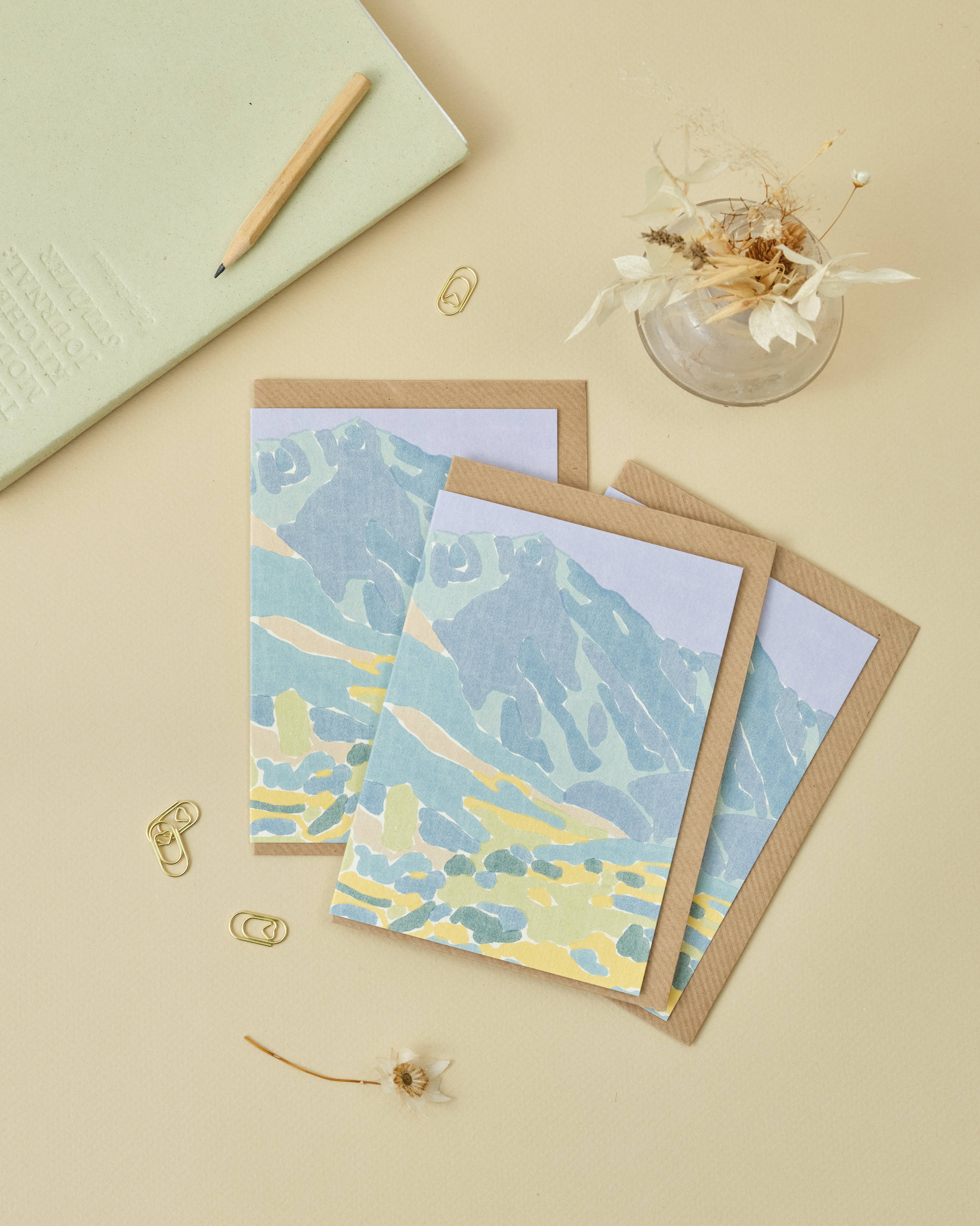 Blue Scottish Mountains Greetings Card