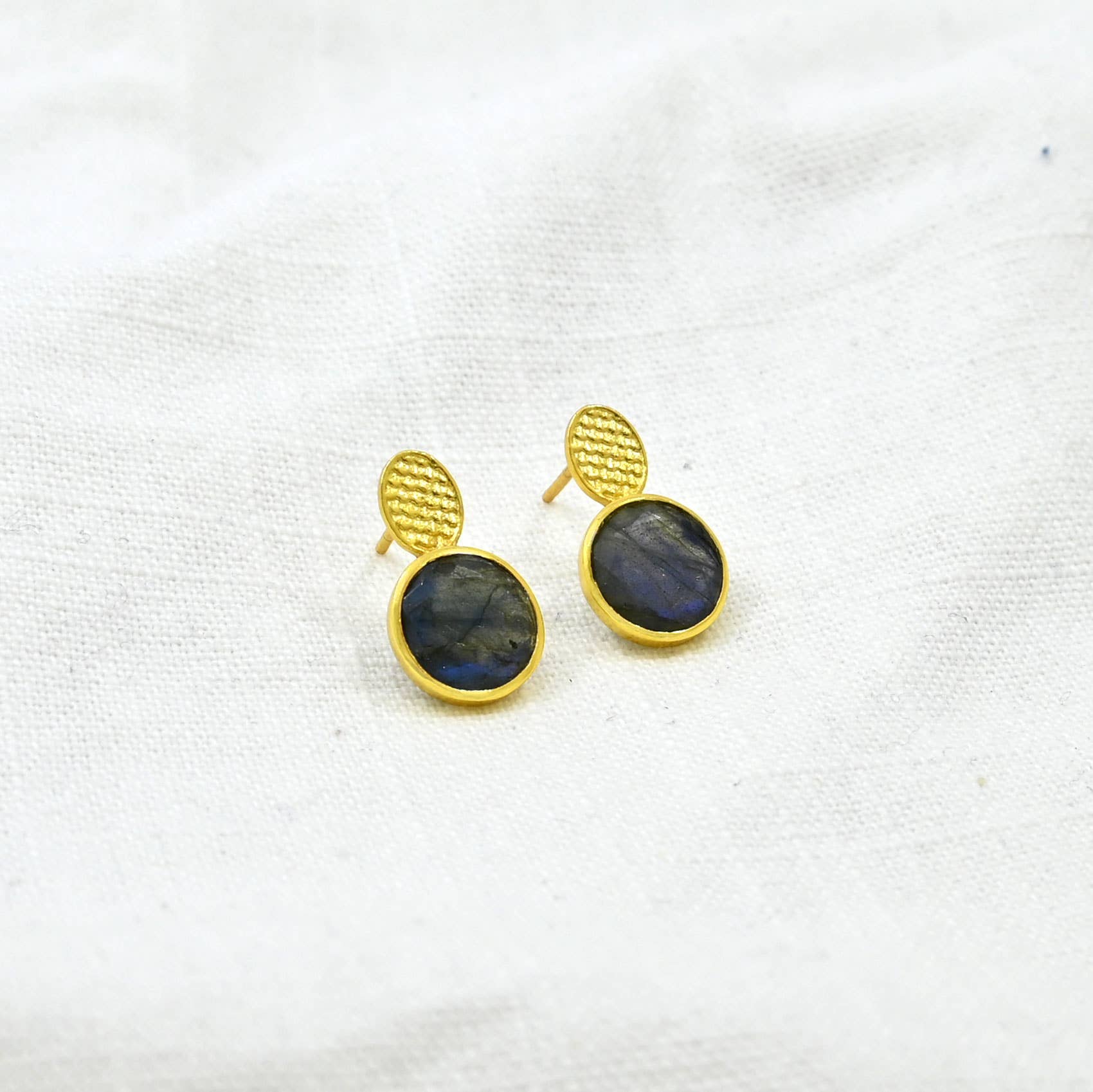 Marika Stud Earrings - Labradorite