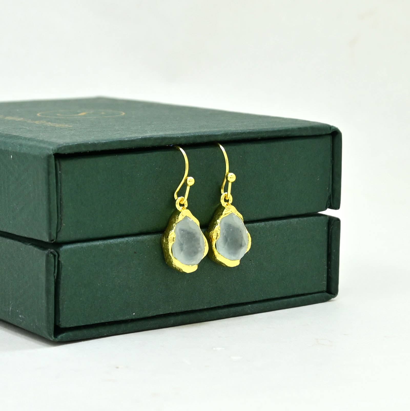 Kailany Earring Gold Plated - Light Aquamarine Chalcedony