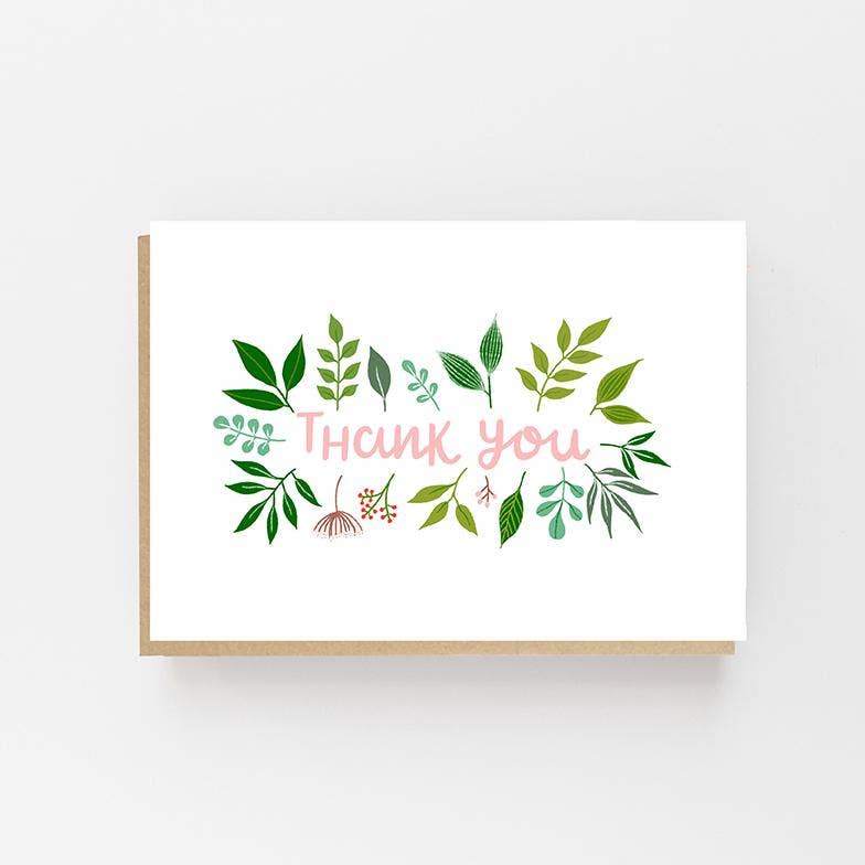 Leaf Design Thank You Card