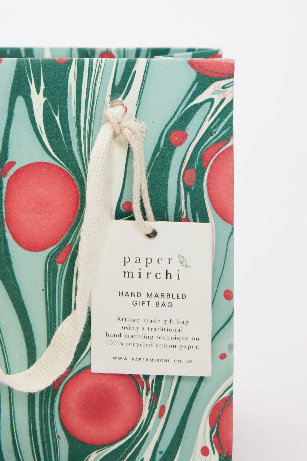 Hand Marbled Gift Bags (Small) - Christmas Splendour