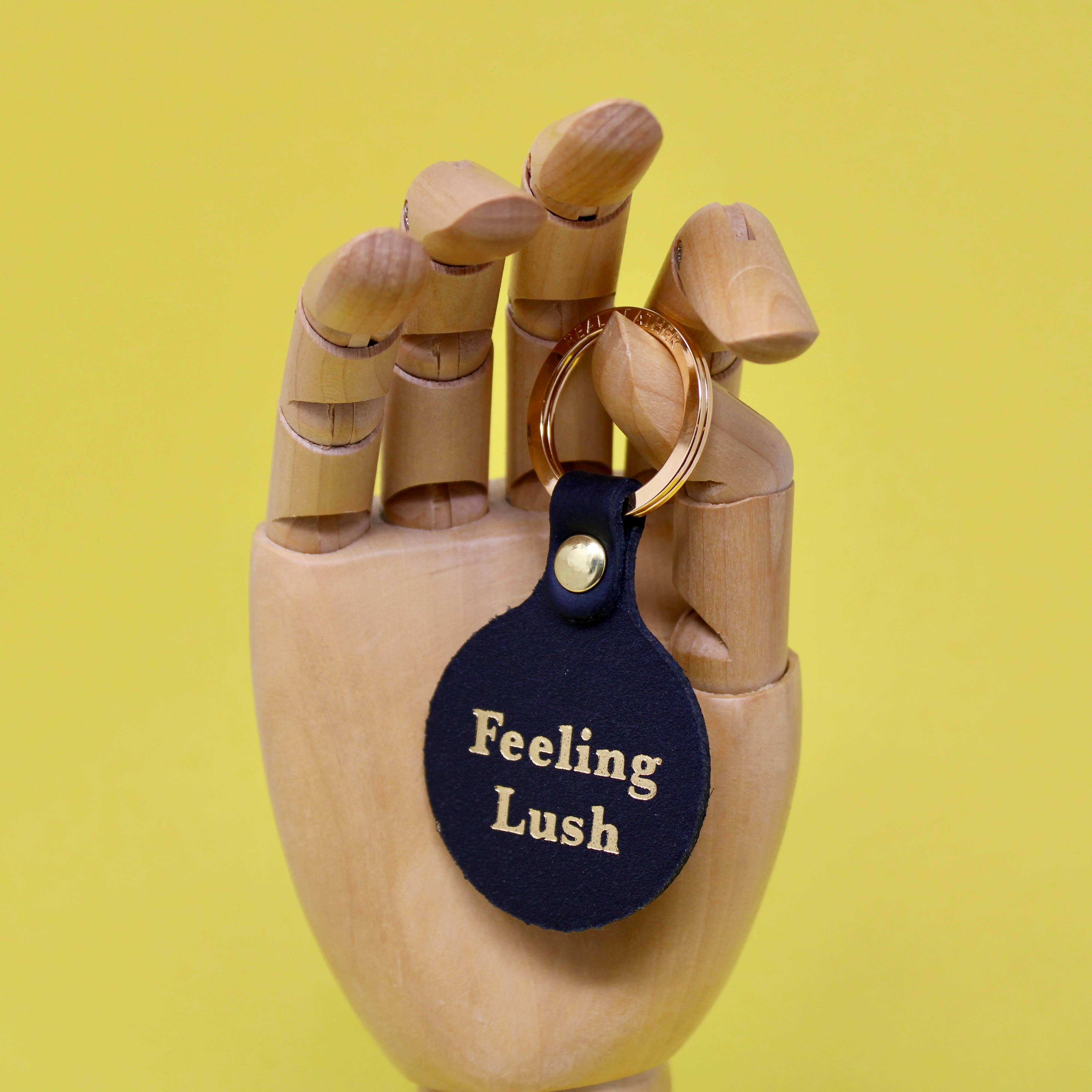 Feeling Lush Smilie Face Key Fob - Cornflower