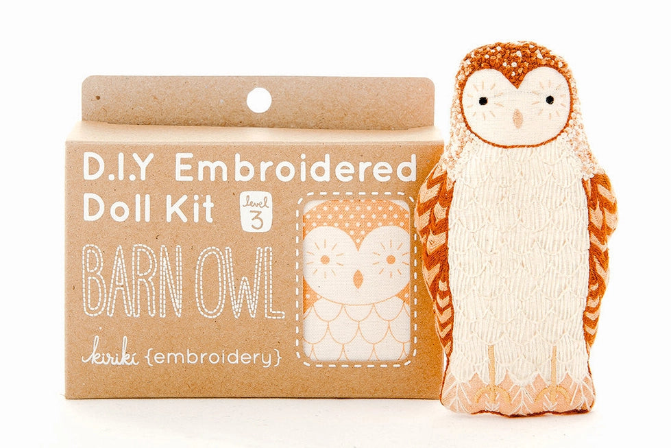 Barn Owl Embroidery Kit